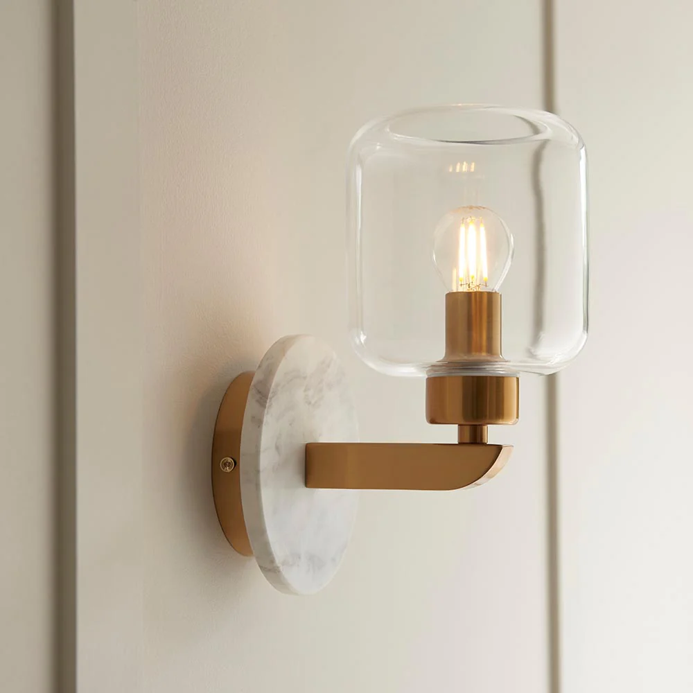 Travi Ribbed/ Clear Wall Light-  Various Base Finishes - Image 20