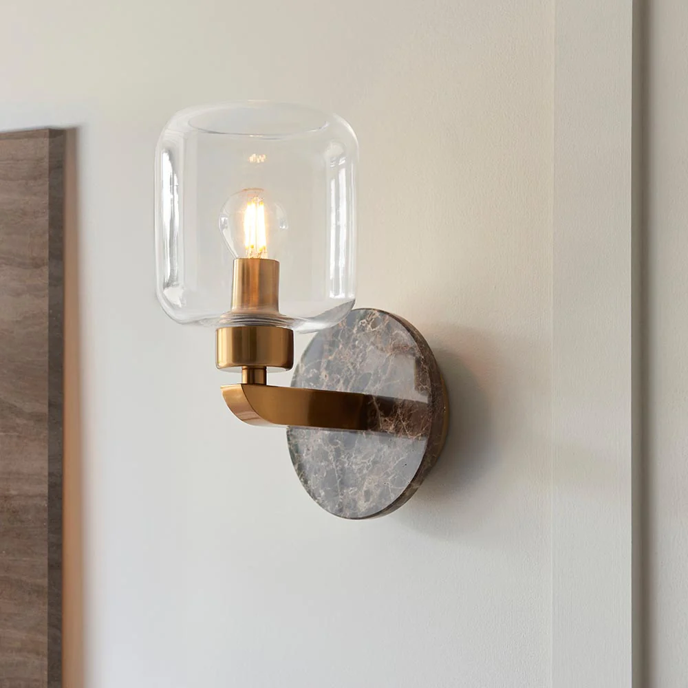 Travi Ribbed/ Clear Wall Light-  Various Base Finishes - Image 29