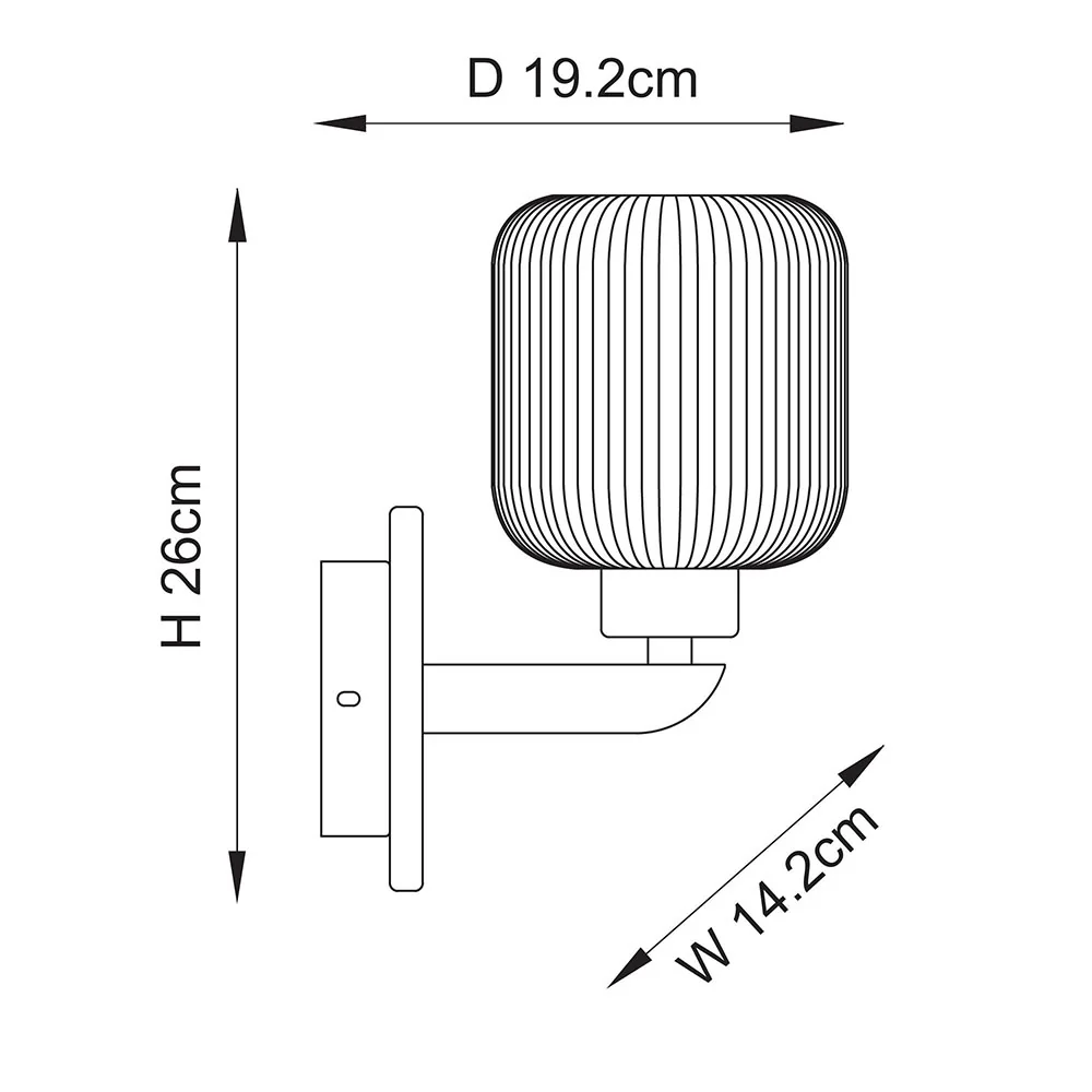 Travi Ribbed/ Clear Wall Light-  Various Base Finishes - Image 33