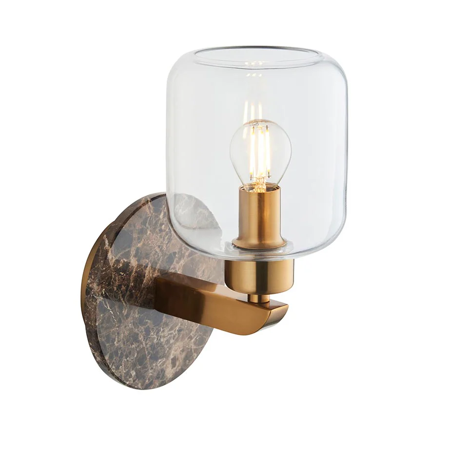 Travi Ribbed/ Clear Wall Light-  Various Base Finishes - Image 4