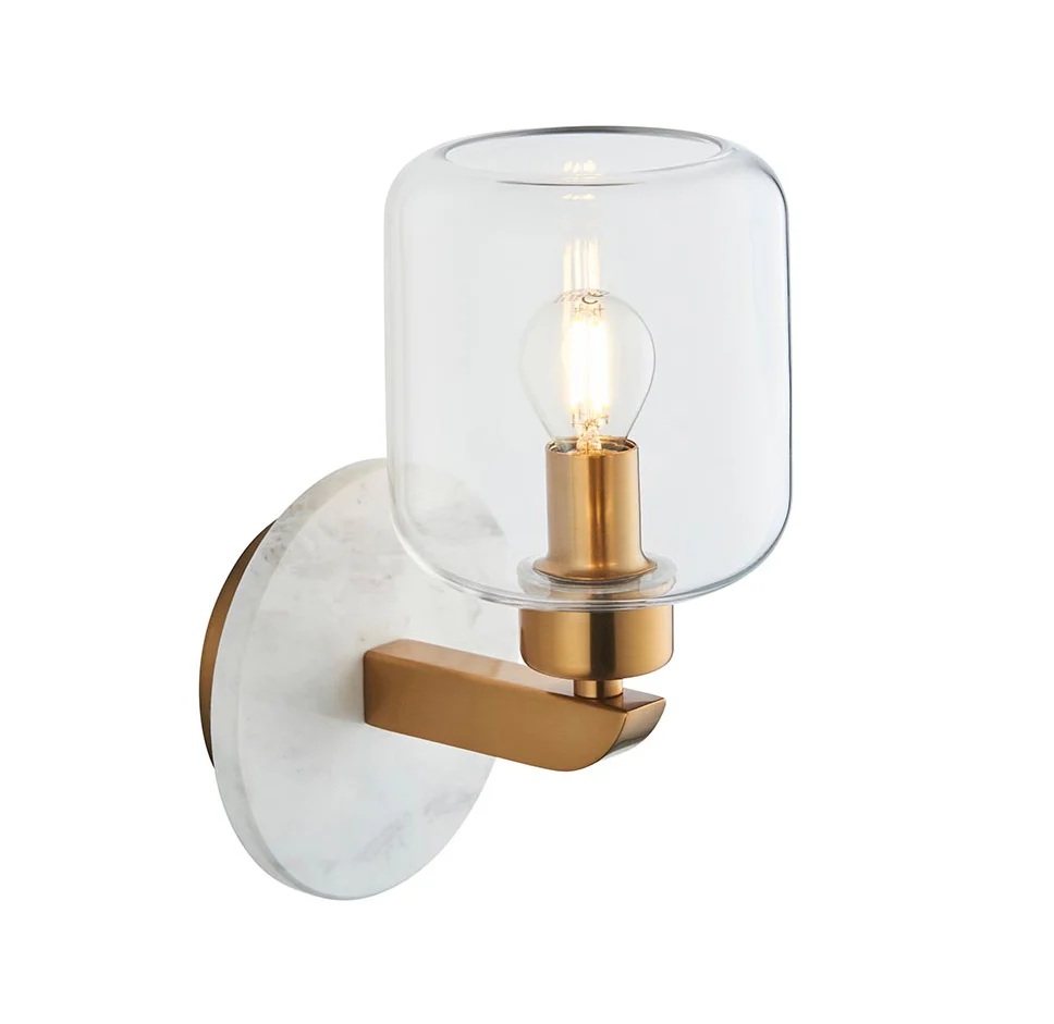 Travi Ribbed/ Clear Wall Light-  Various Base Finishes - Image 6