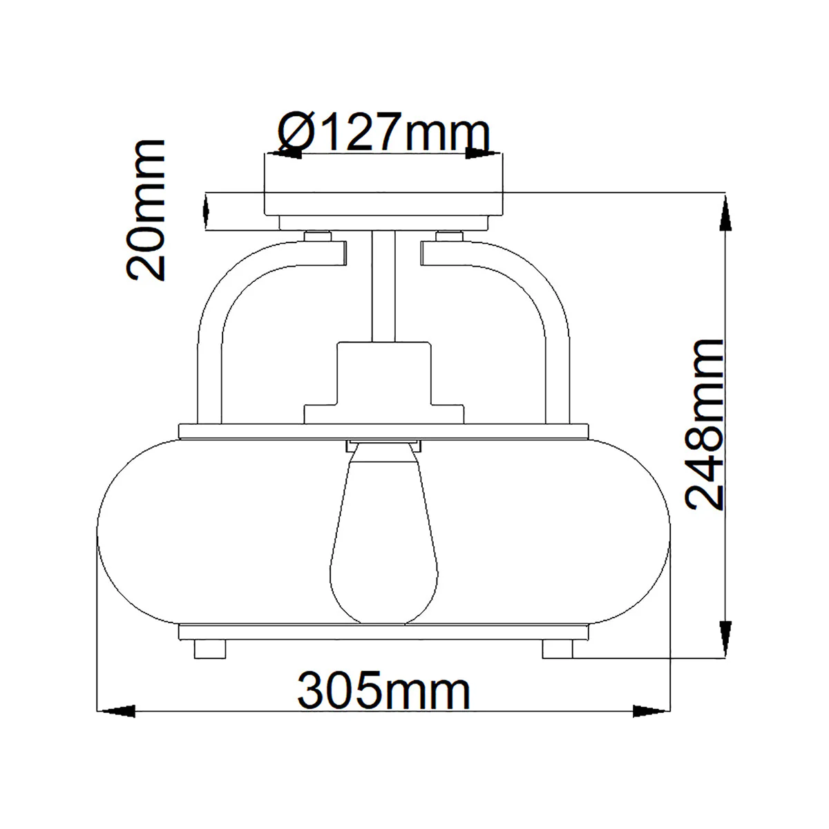 Trilogy 1/3Lt Semi-Flush - Old Bronze/ Brushed Nickel - Image 7