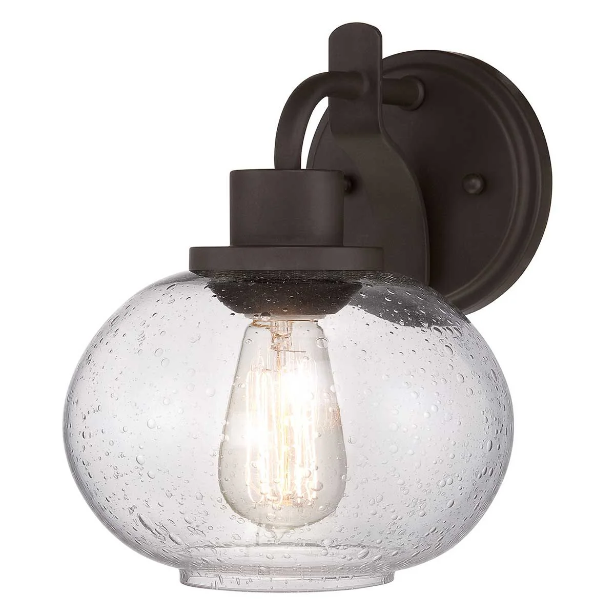 Trilogy 1 Light Wall Light - Brushed Nickel/Old Bronze IP20 E27 - Image 2