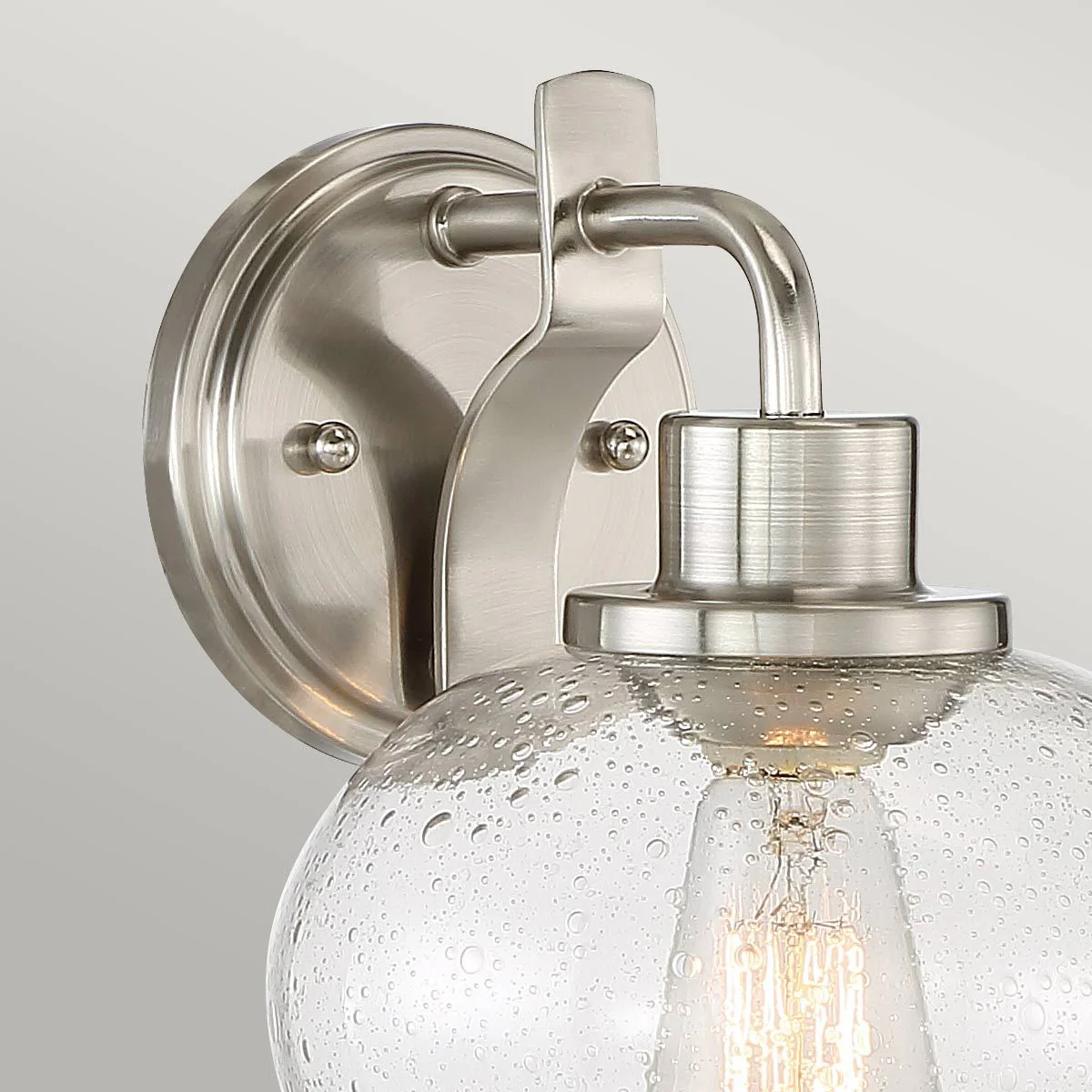 Trilogy 1 Light Wall Light - Brushed Nickel/Old Bronze IP20 E27 - Image 3