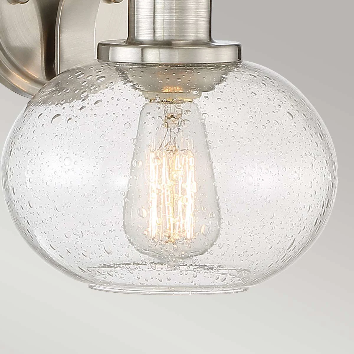 Trilogy 1 Light Wall Light - Brushed Nickel/Old Bronze IP20 E27 - Image 4