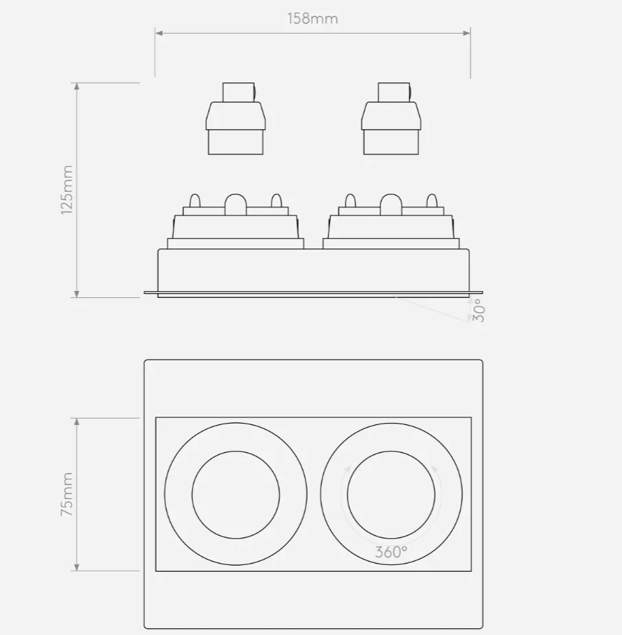 Trimless Twin Adjustable- Square/ Round - Image 5