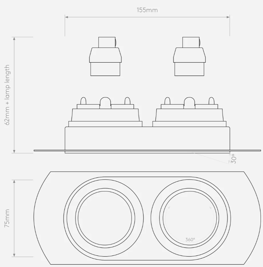 Trimless Twin Adjustable- Square/ Round - Image 7
