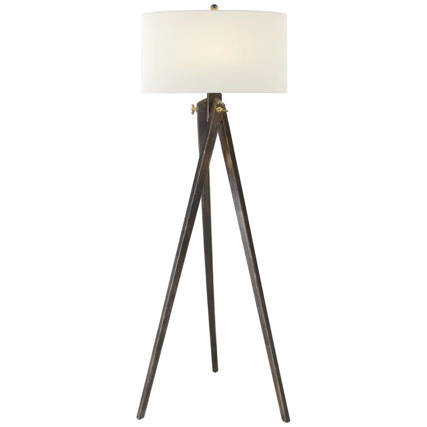 Tripod Floor Lamp- Tudor Brown Stain/ French Waxed Wood - Image 2