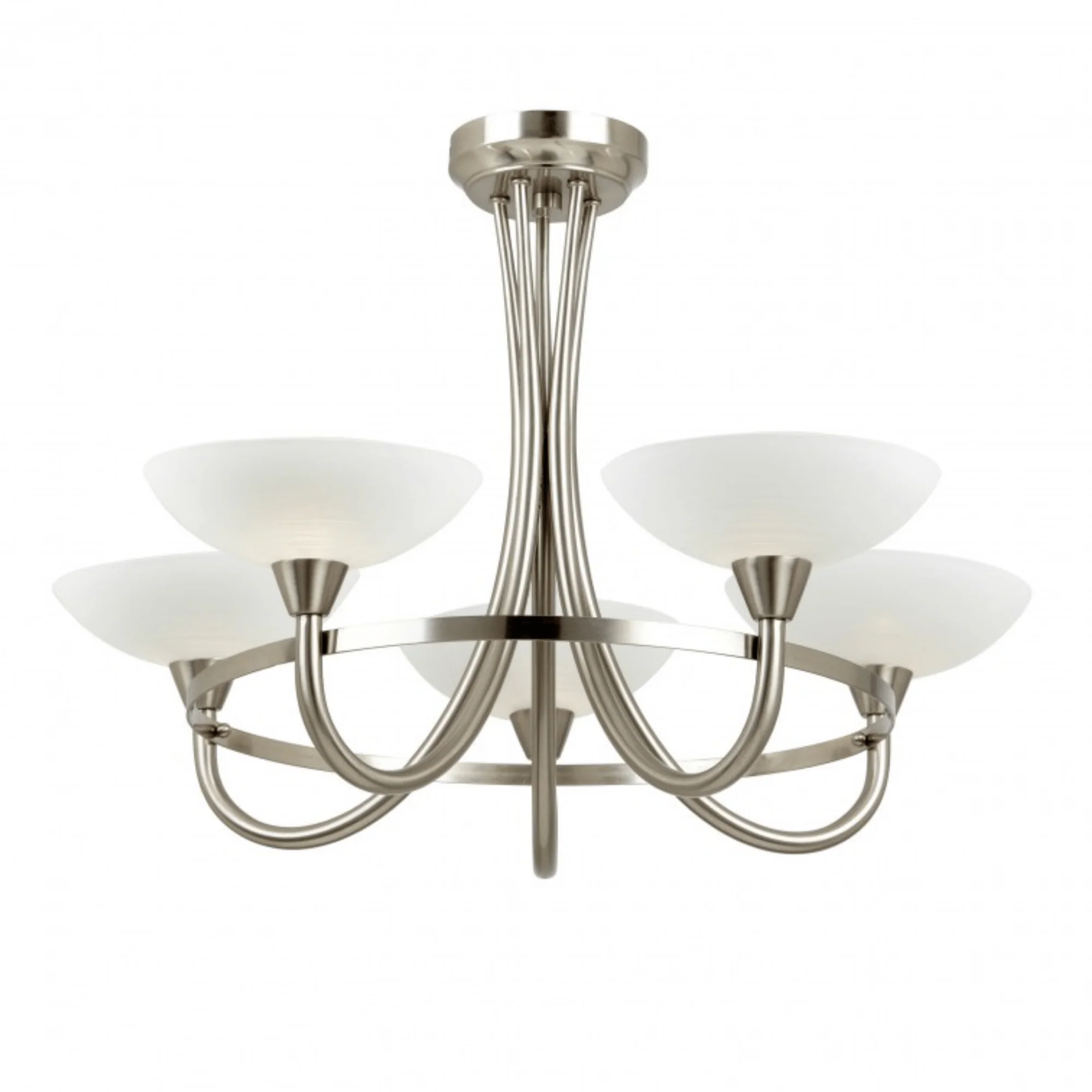 Tristan 3Lt/5Lt Semi-Flush Ceiling Lamp - Antique Brass/ Satin Chrome - Image 2