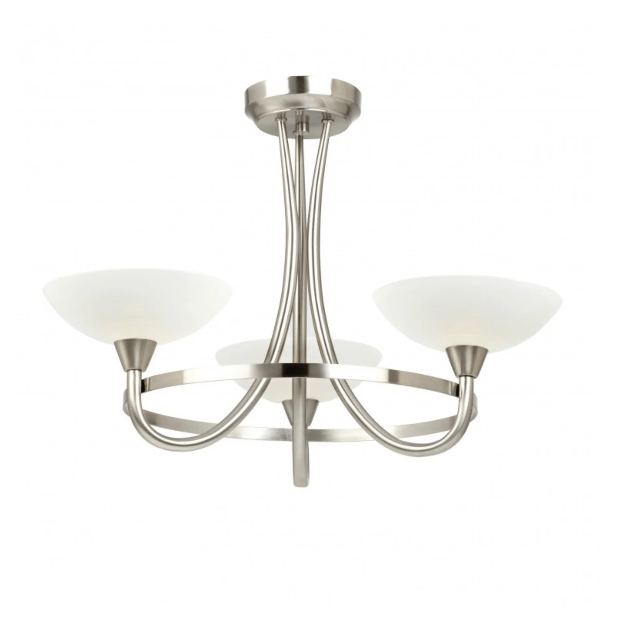 Tristan 3Lt/5Lt Semi-Flush Ceiling Lamp - Antique Brass/ Satin Chrome - Image 4