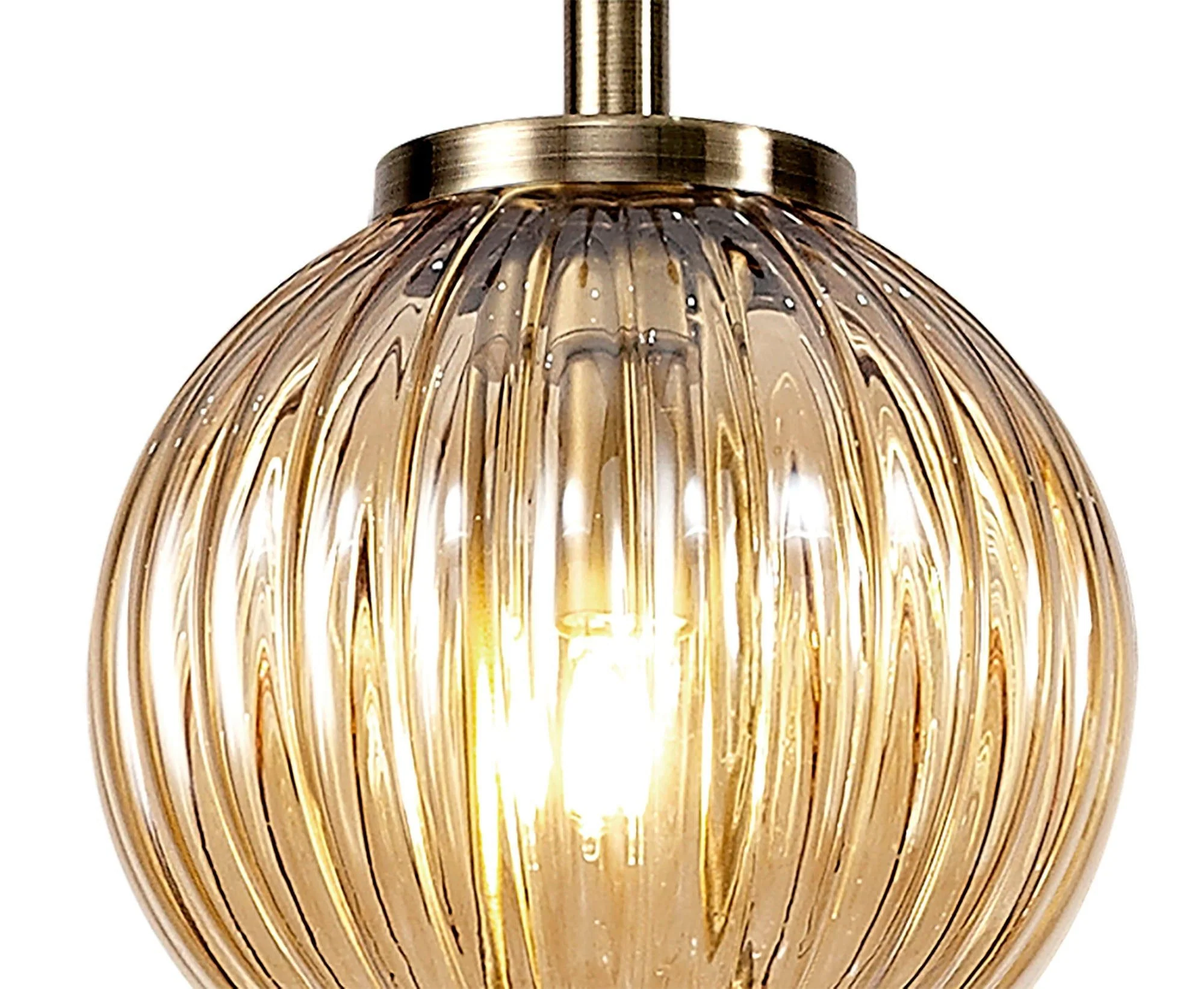 Triumphant Pendant, Antique Brass/Smoked & Amber Glass - Image 4