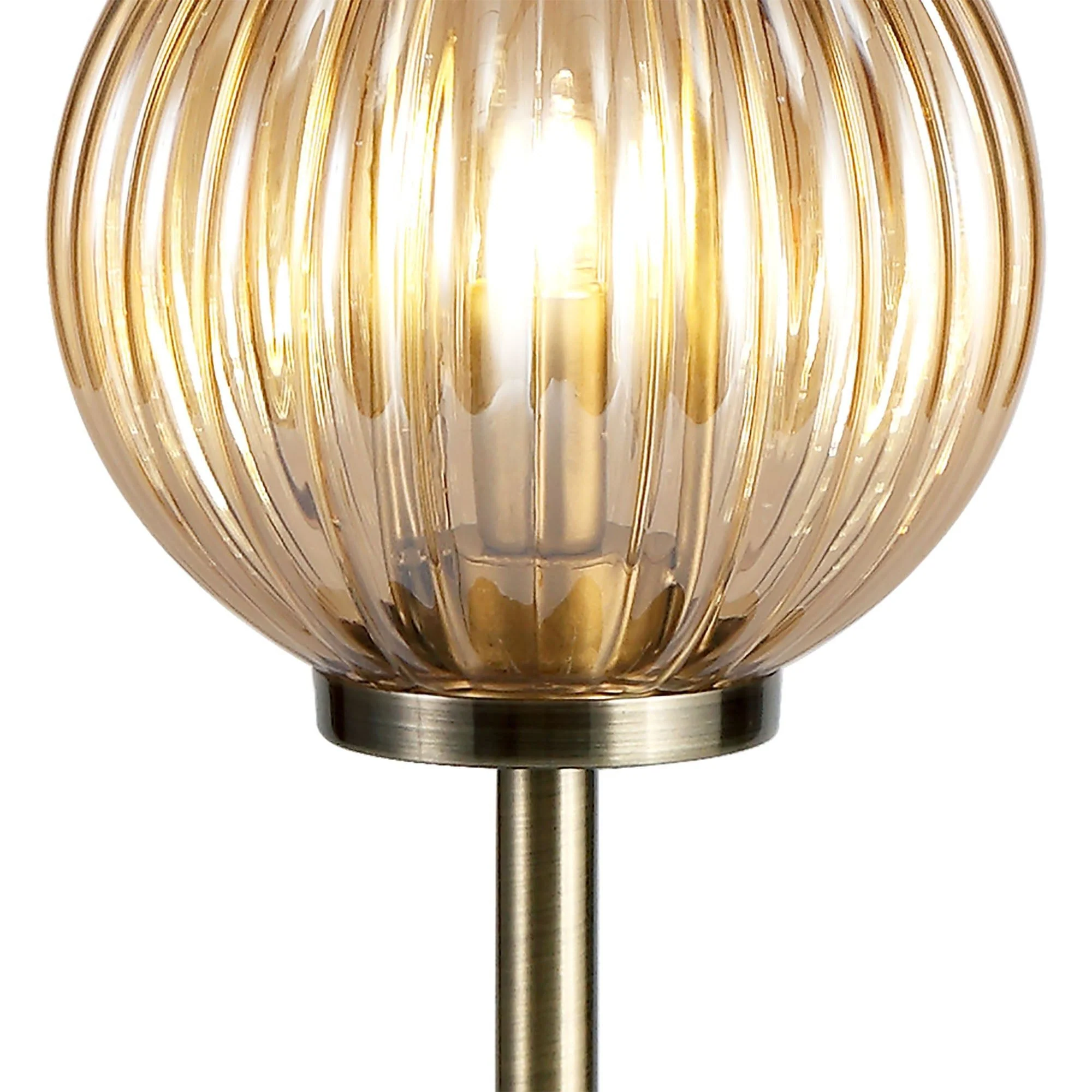 Triumphant Table Lamp, 3 x G9, Antique Brass/Smoked & Amber Glass - Image 4