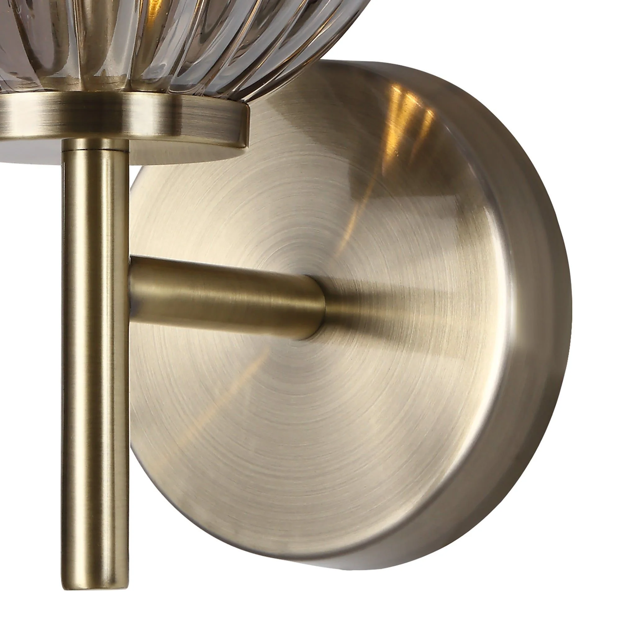 Triumphant Wall Lamp, 1 x G9, Antique Brass/Smoked Glass/Amber Glass - Image 3