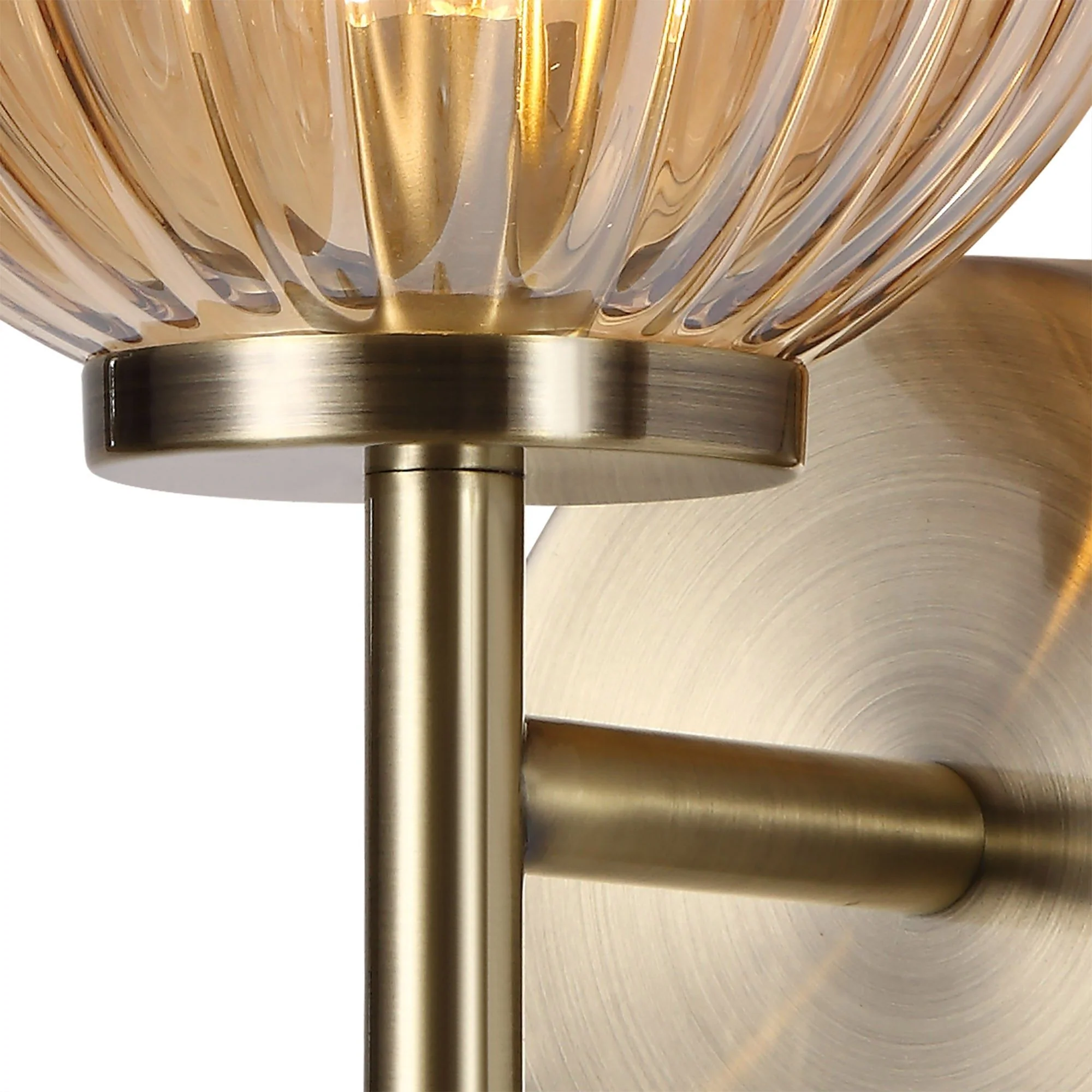 Triumphant Wall Lamp, 1 x G9, Antique Brass/Smoked Glass/Amber Glass - Image 5
