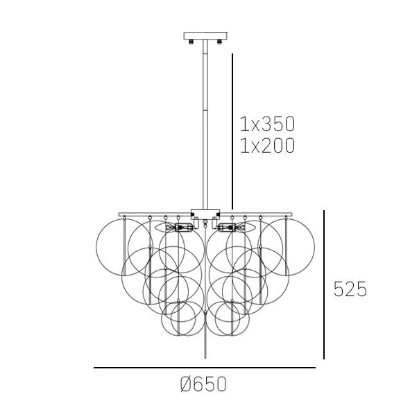 TROMSO 5LT Hanging Pendant - Brass Finish - Image 5