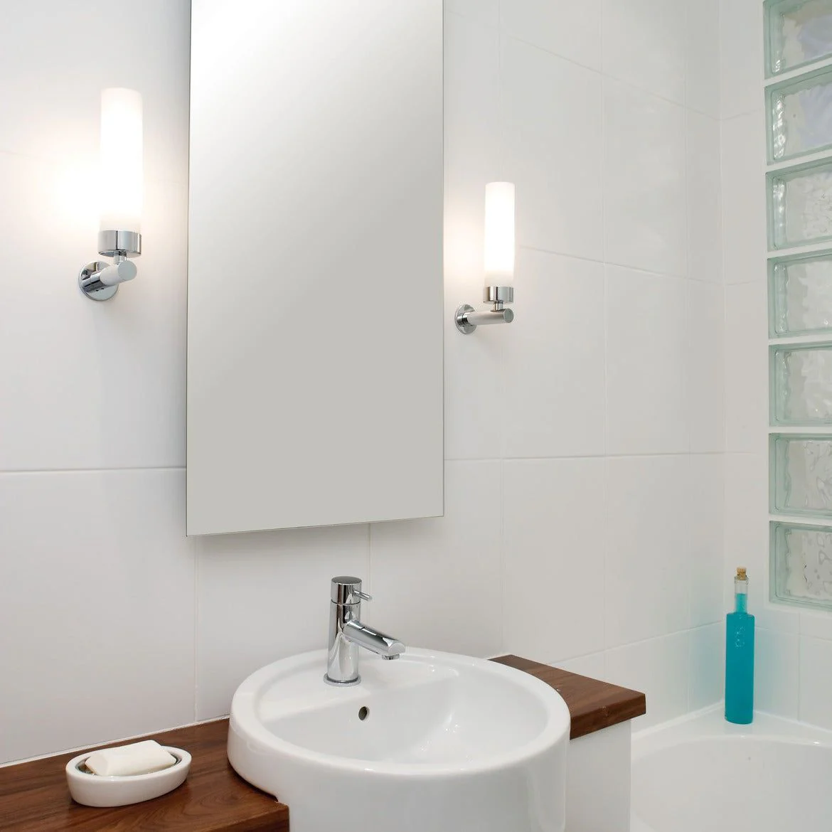 Tube 120 Bathroom Wall Light IP44 - Polished Chrome Finish - Image 2