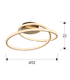 TUBE LED CEILING LAMP, GOLDEN - Image 4