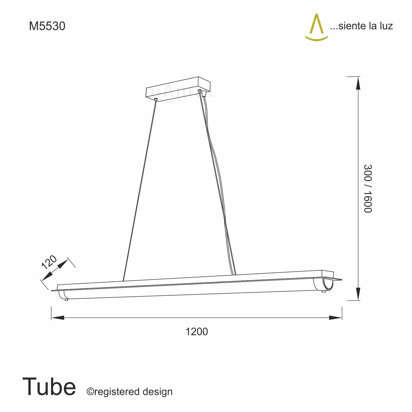 Tube Crystal Linear Pendant - Chrome/Sand Diamond - Image 4