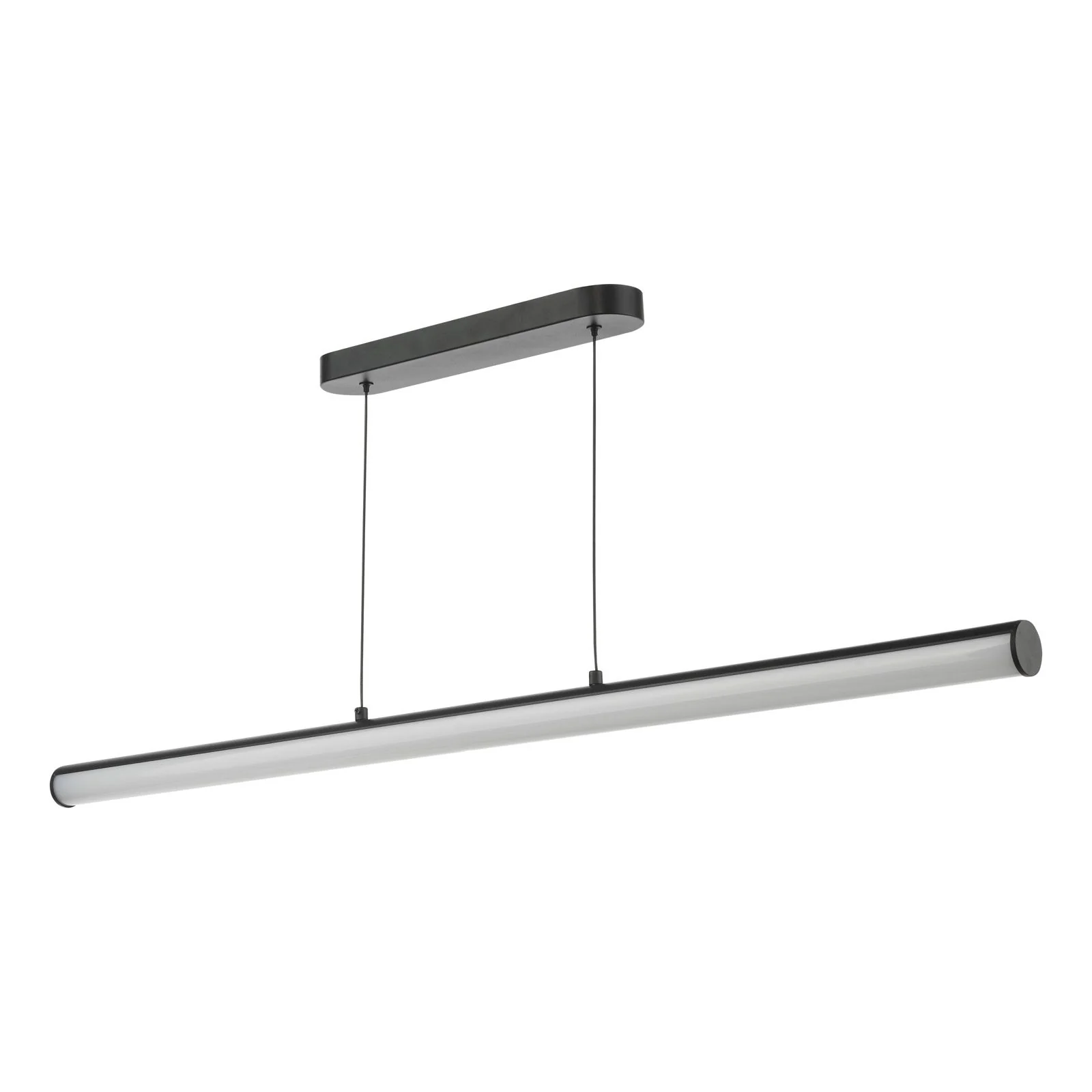 Tube LED Bar Pendant Light-  Satin Black and Opal - Image 2