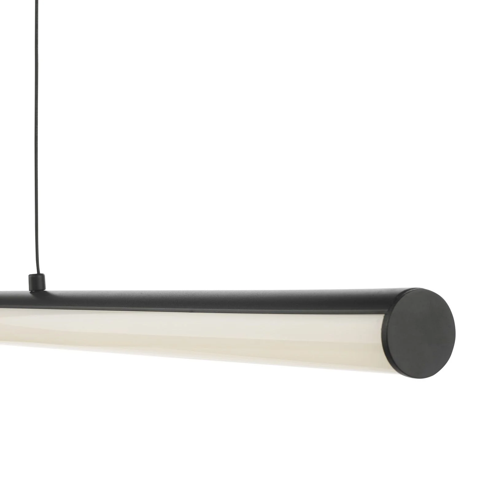 Tube LED Bar Pendant Light-  Satin Black and Opal - Image 3