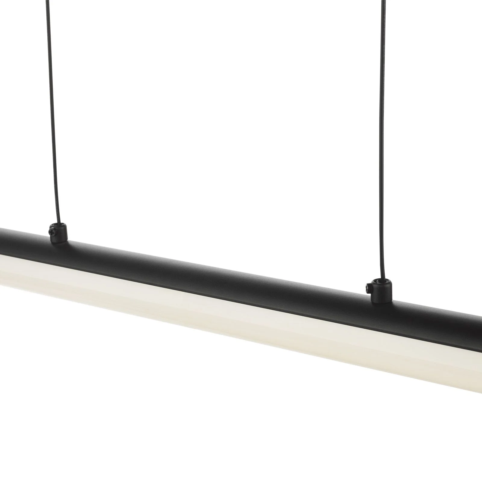 Tube LED Bar Pendant Light-  Satin Black and Opal - Image 4