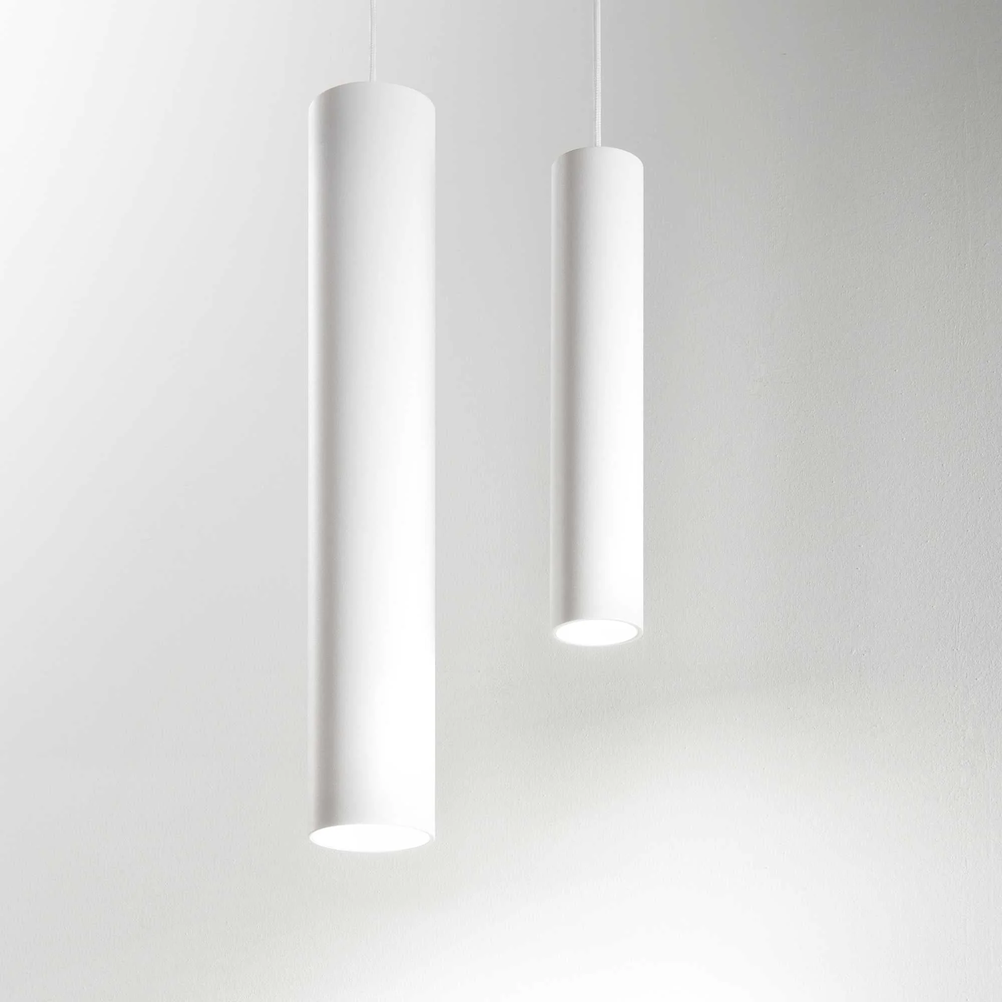 Tube Medium/Large LED Hanging Light - White/Black Finish - Image 2