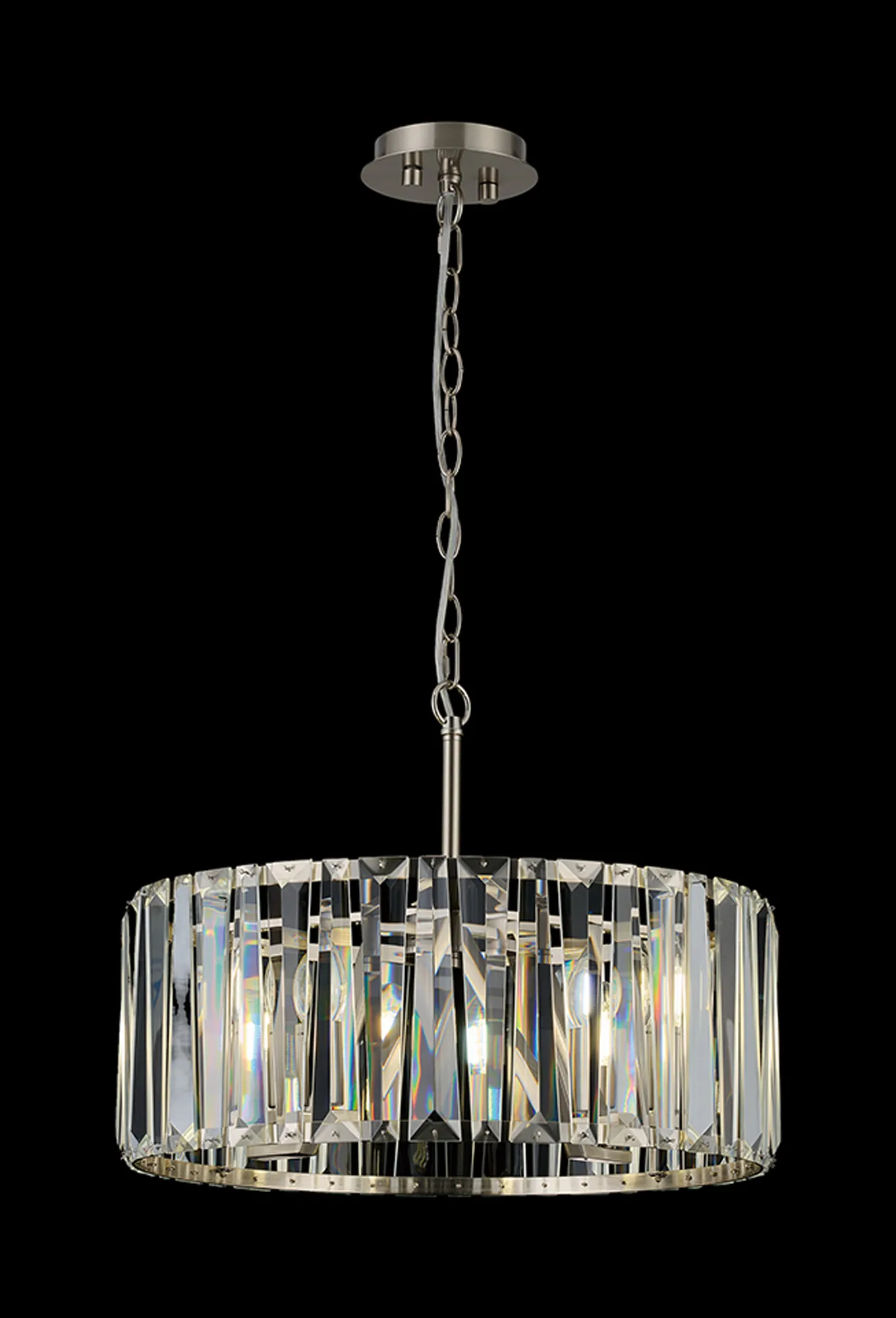 Tudor 4/6/8Lt Crystal Hoop Chandelier- Various Finishes - Image 12