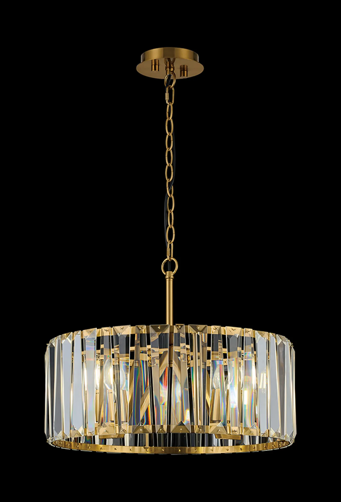 Tudor 4/6/8Lt Crystal Hoop Chandelier- Various Finishes - Image 13