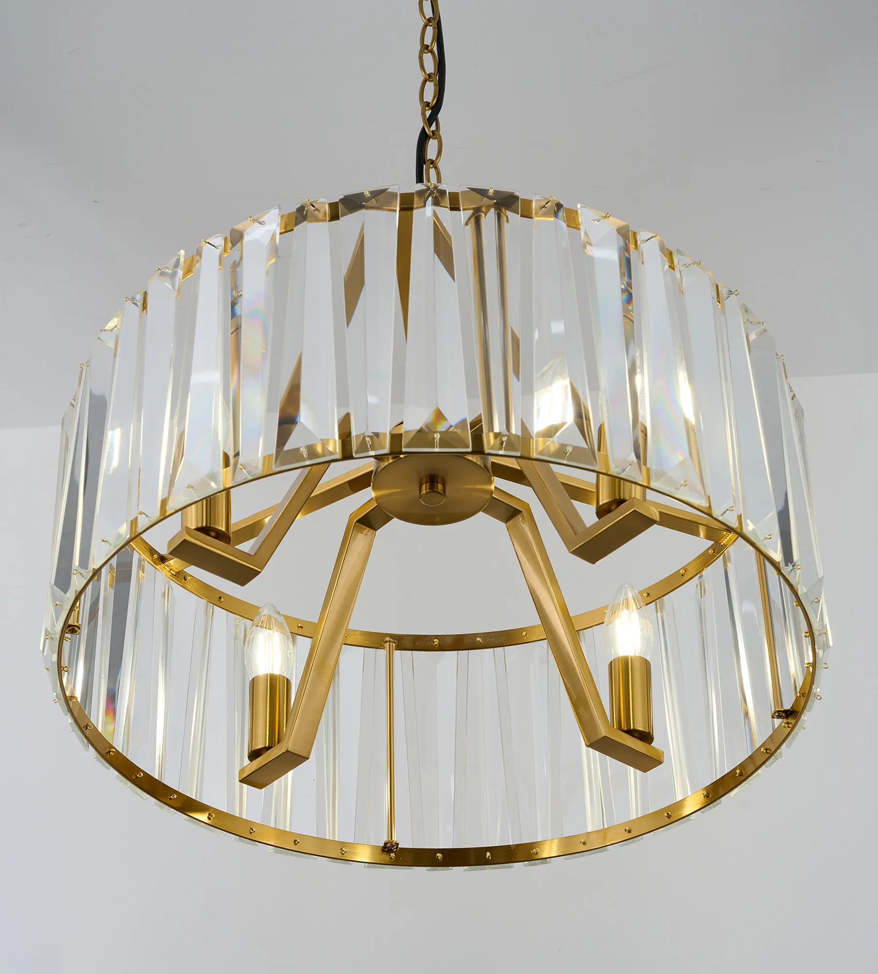 Tudor 4/6/8Lt Crystal Hoop Chandelier- Various Finishes - Image 15