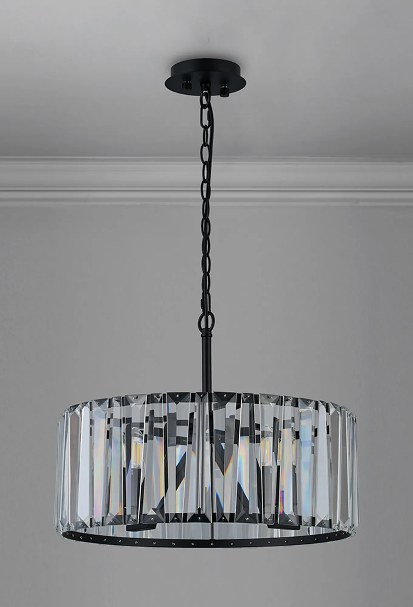 Tudor 4/6/8Lt Crystal Hoop Chandelier- Various Finishes - Image 16
