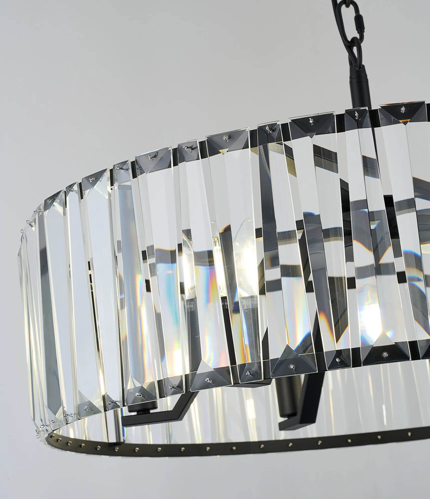 Tudor 4/6/8Lt Crystal Hoop Chandelier- Various Finishes - Image 18