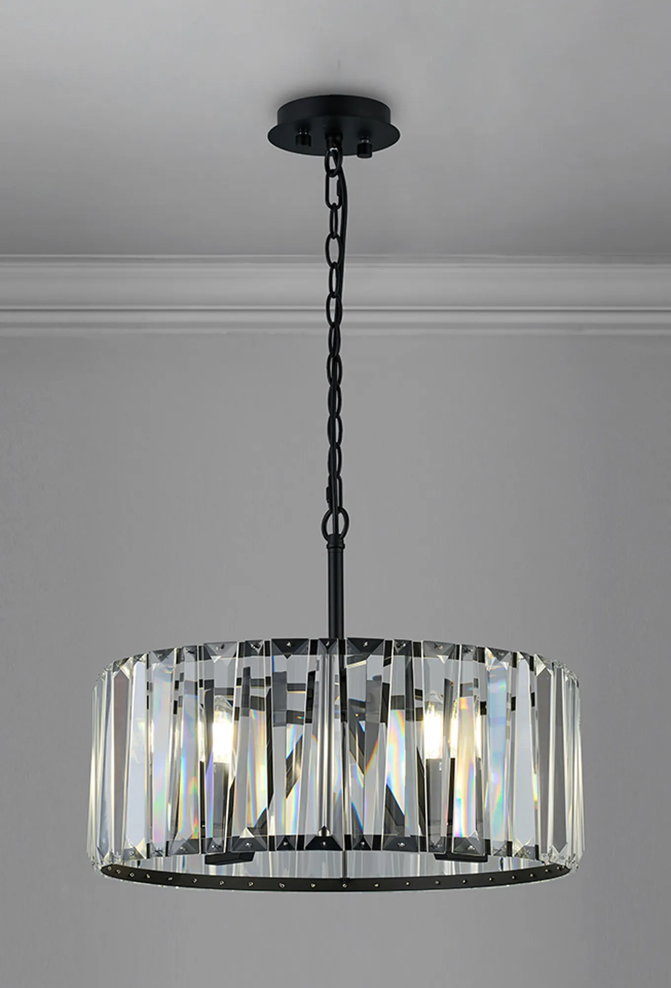 Tudor 4/6/8Lt Crystal Hoop Chandelier- Various Finishes - Image 19