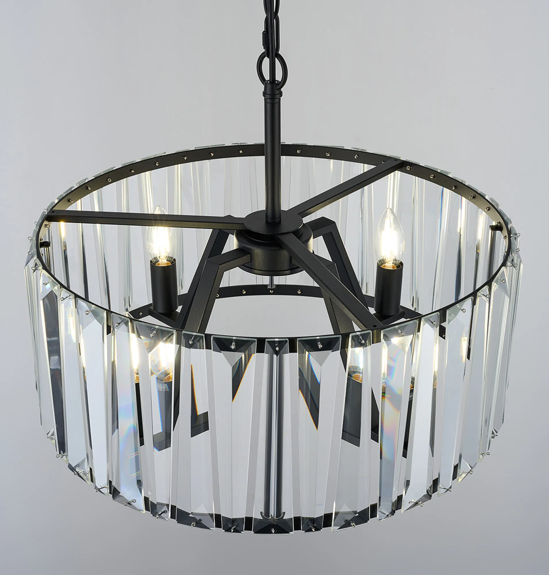Tudor 4/6/8Lt Crystal Hoop Chandelier- Various Finishes - Image 20