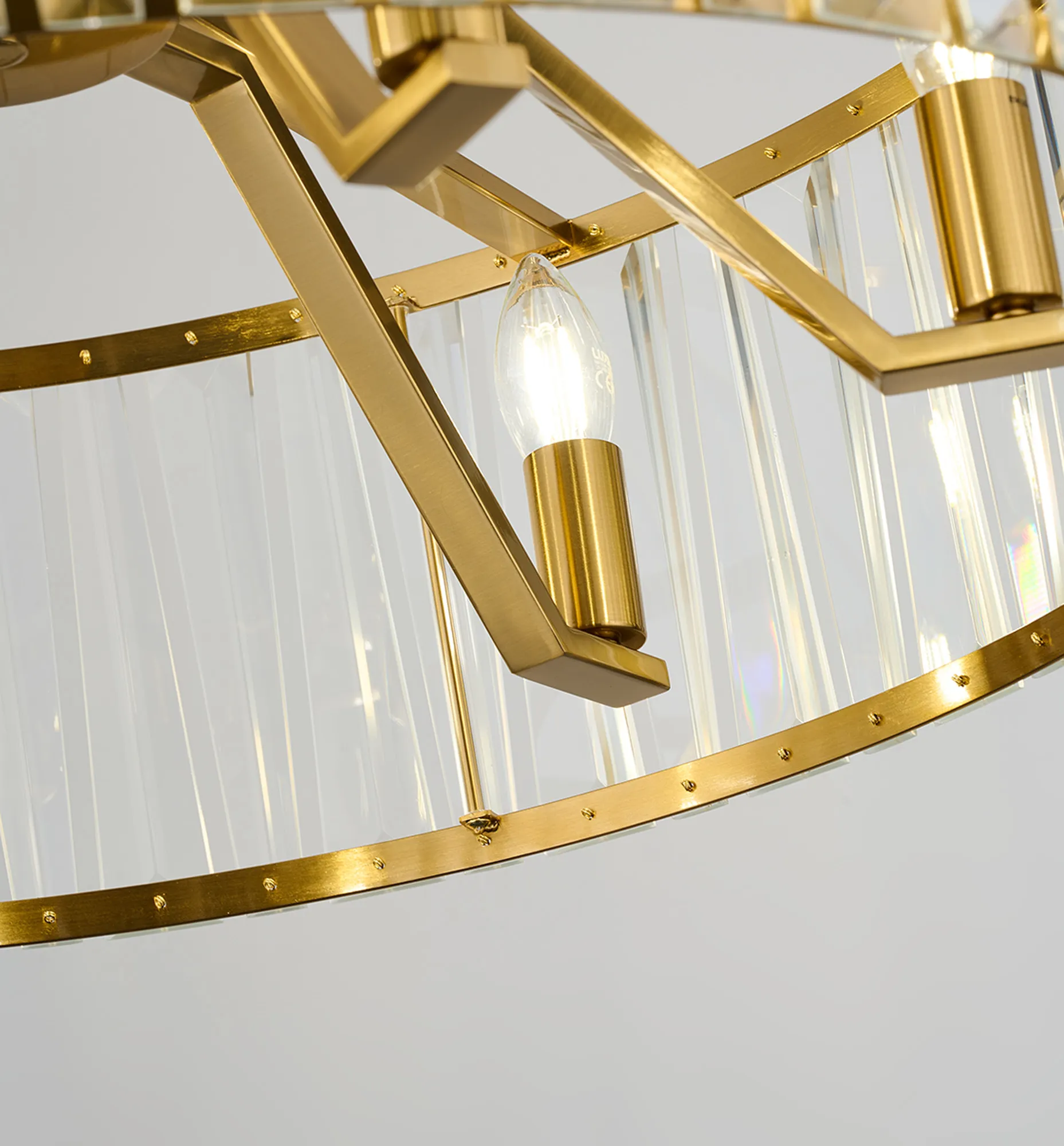 Tudor 4/6/8Lt Crystal Hoop Chandelier- Various Finishes - Image 22
