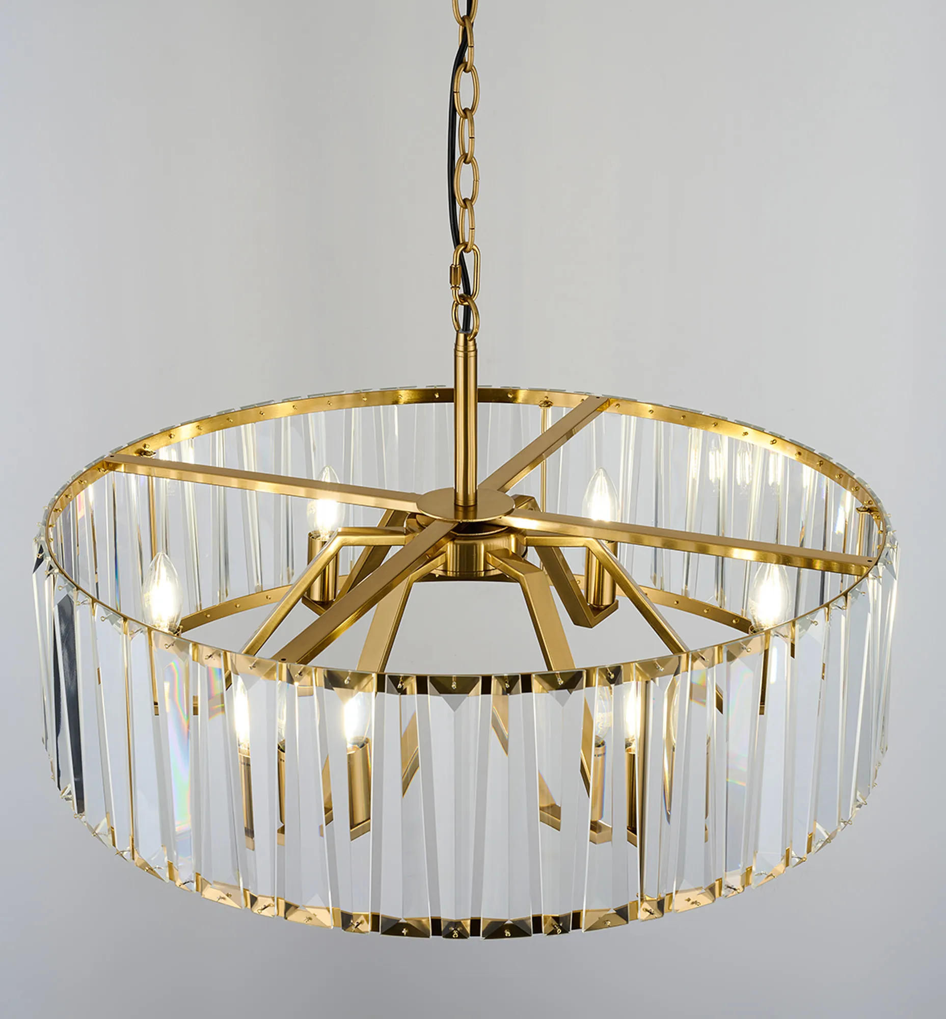 Tudor 4/6/8Lt Crystal Hoop Chandelier- Various Finishes - Image 23