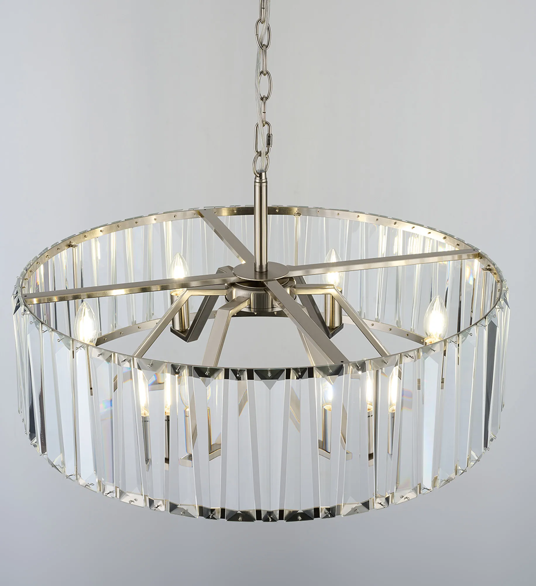 Tudor 4/6/8Lt Crystal Hoop Chandelier- Various Finishes - Image 28