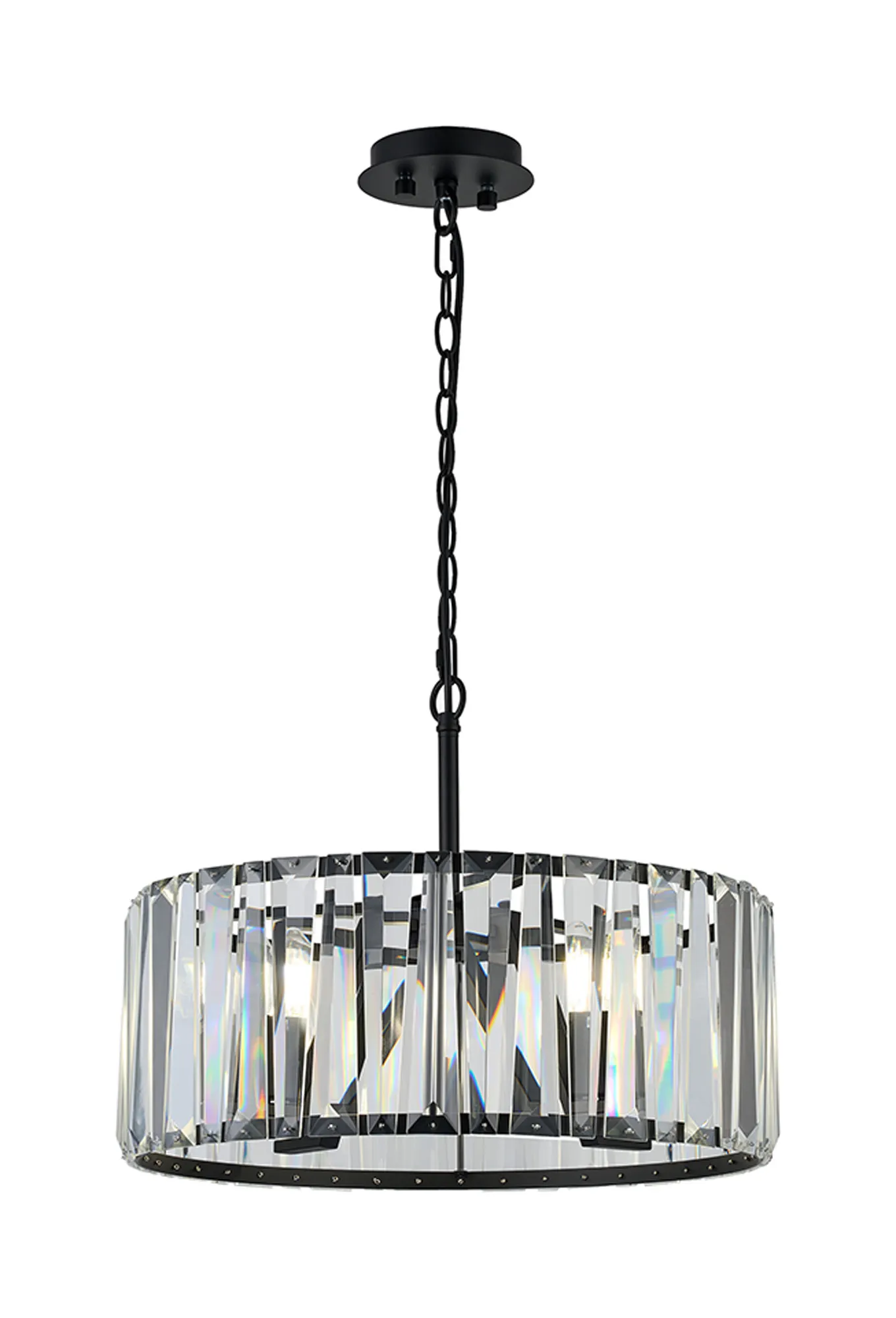 Tudor 4/6/8Lt Crystal Hoop Chandelier- Various Finishes - Image 3