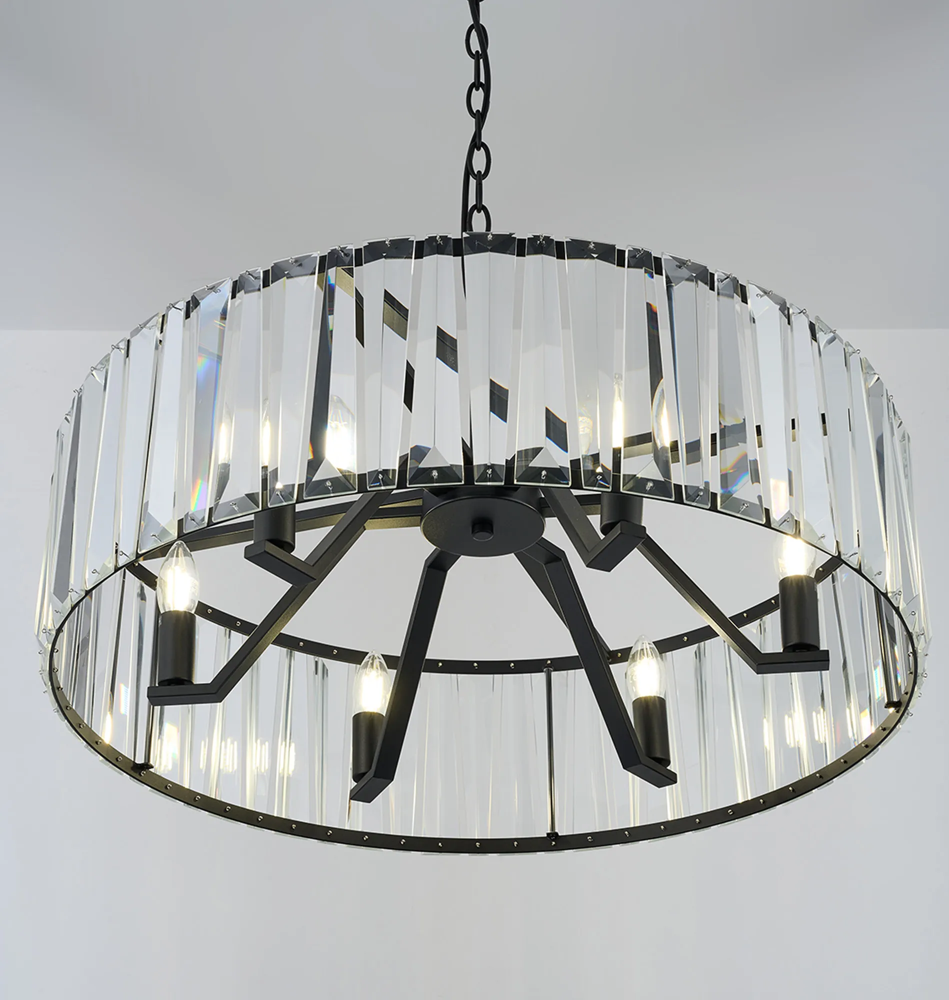 Tudor 4/6/8Lt Crystal Hoop Chandelier- Various Finishes - Image 30