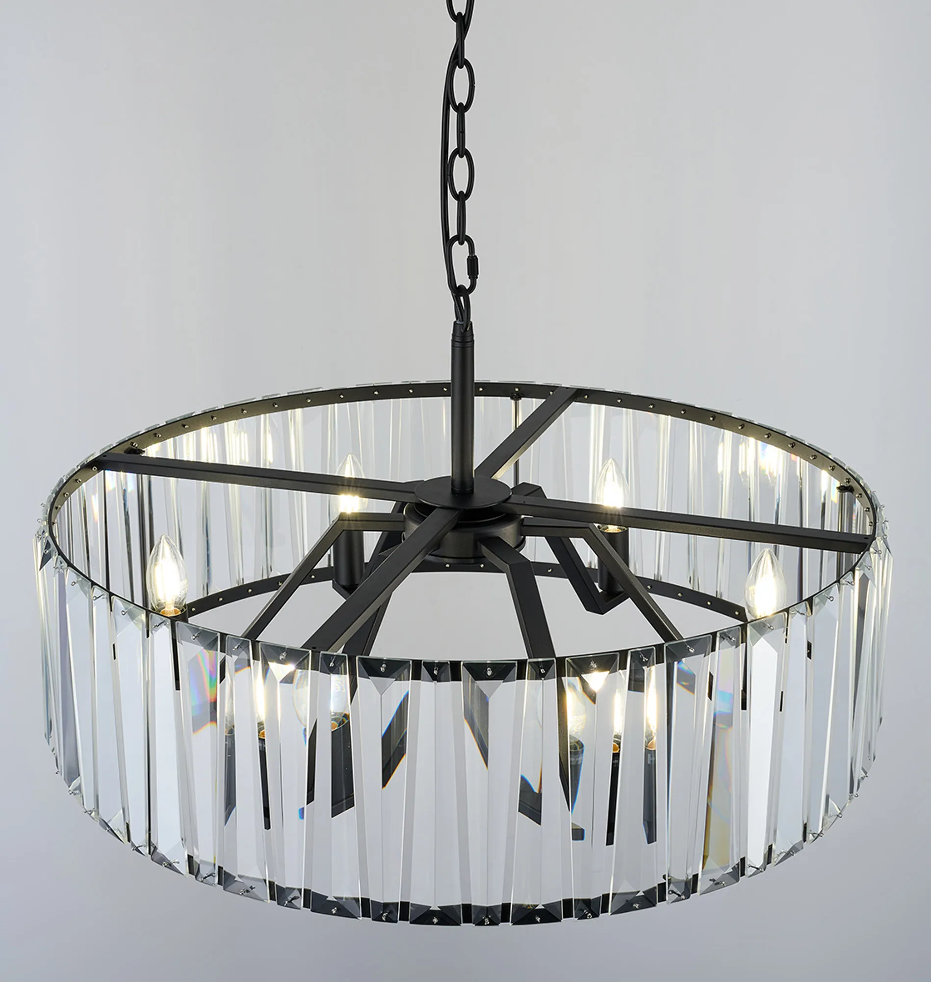 Tudor 4/6/8Lt Crystal Hoop Chandelier- Various Finishes - Image 31