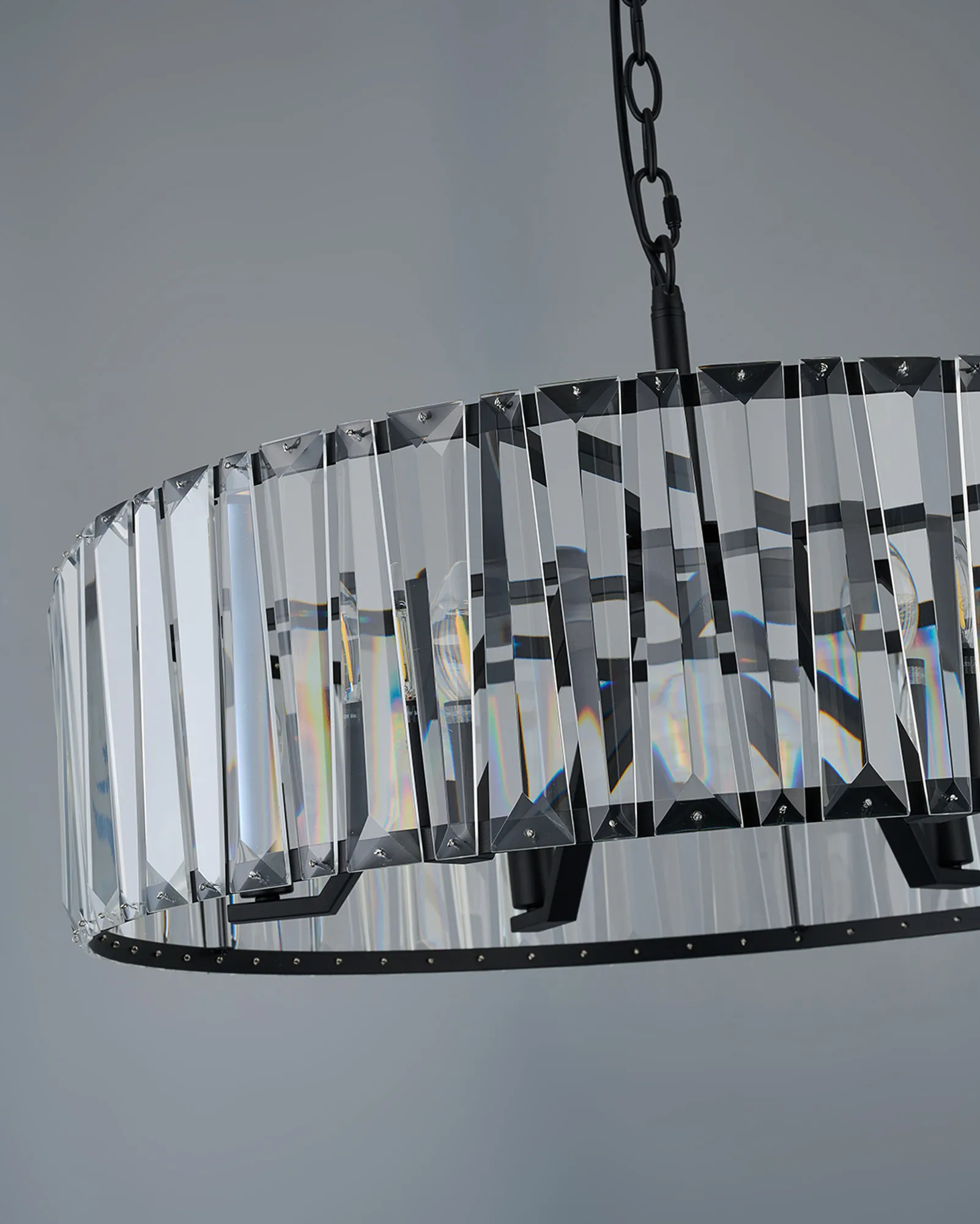 Tudor 4/6/8Lt Crystal Hoop Chandelier- Various Finishes - Image 32