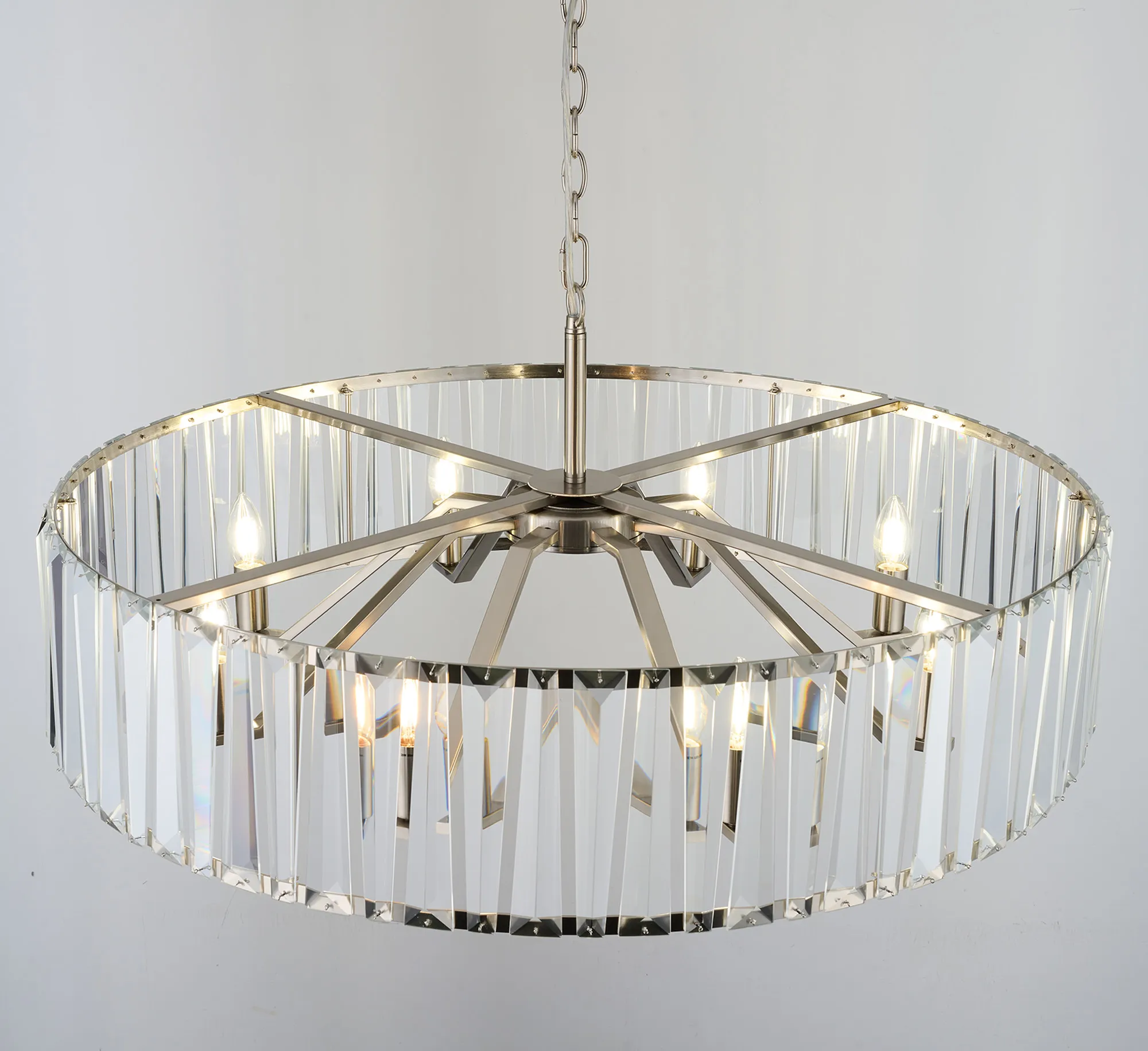 Tudor 4/6/8Lt Crystal Hoop Chandelier- Various Finishes - Image 35