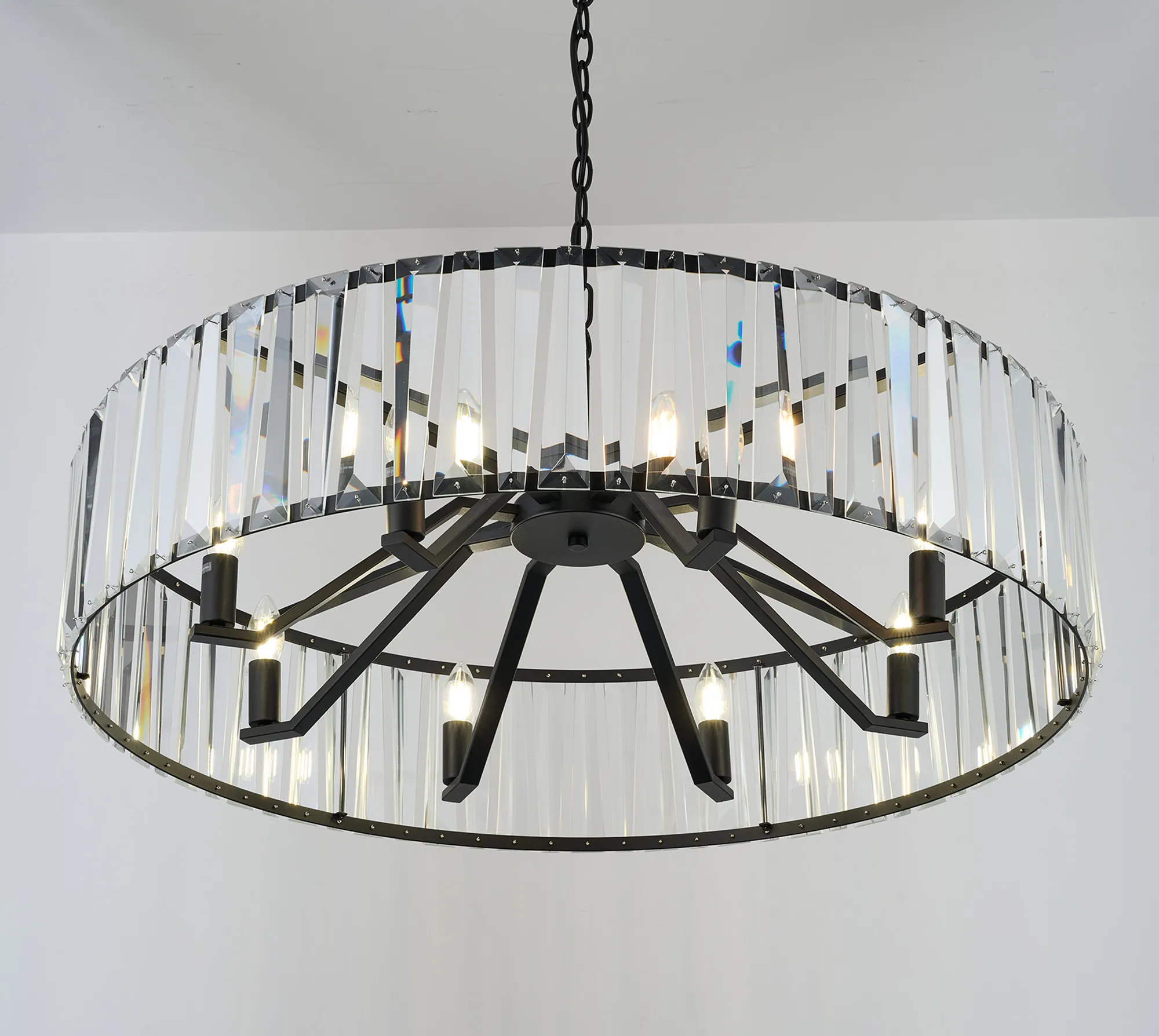 Tudor 4/6/8Lt Crystal Hoop Chandelier- Various Finishes - Image 43