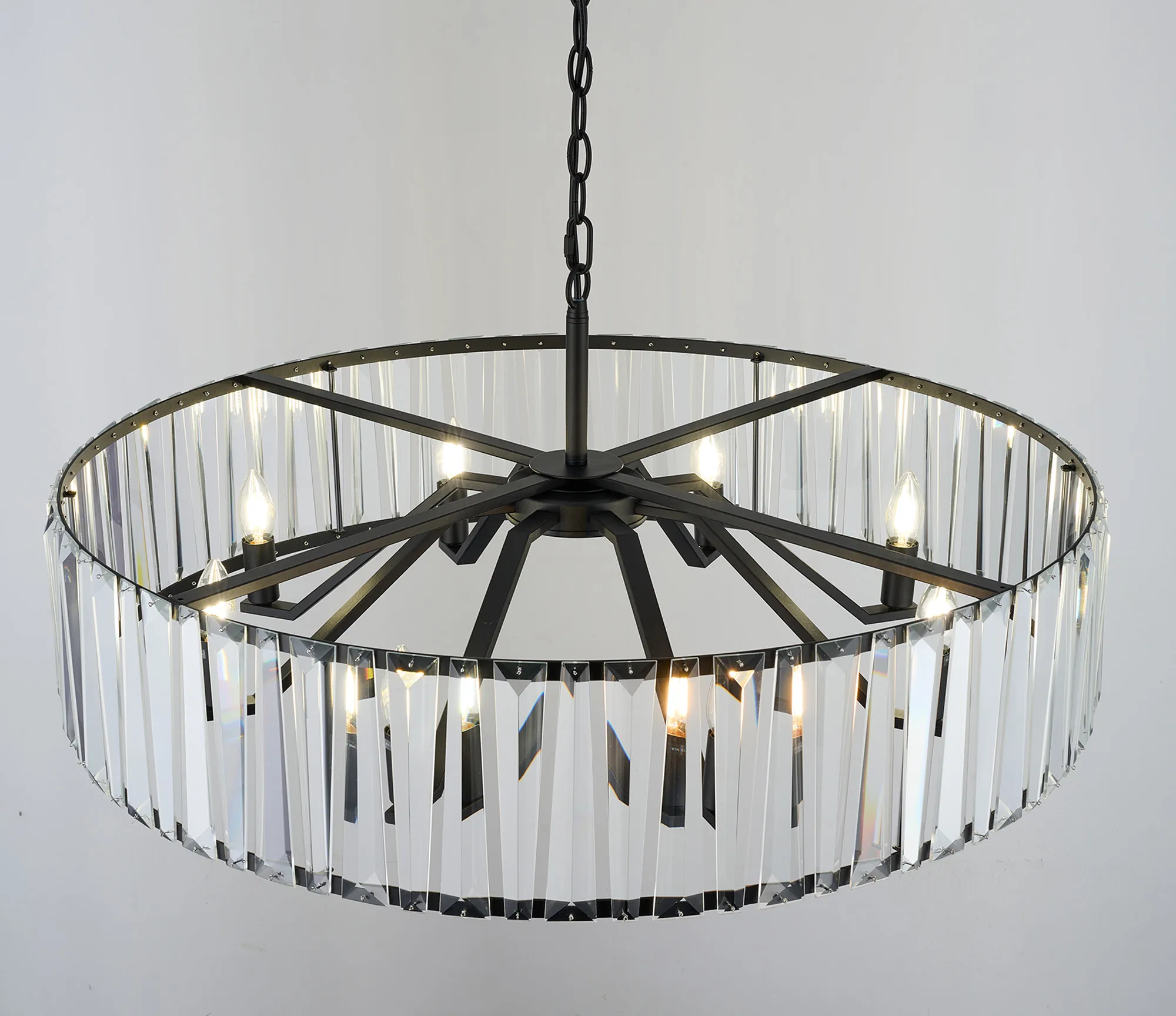 Tudor 4/6/8Lt Crystal Hoop Chandelier- Various Finishes - Image 45