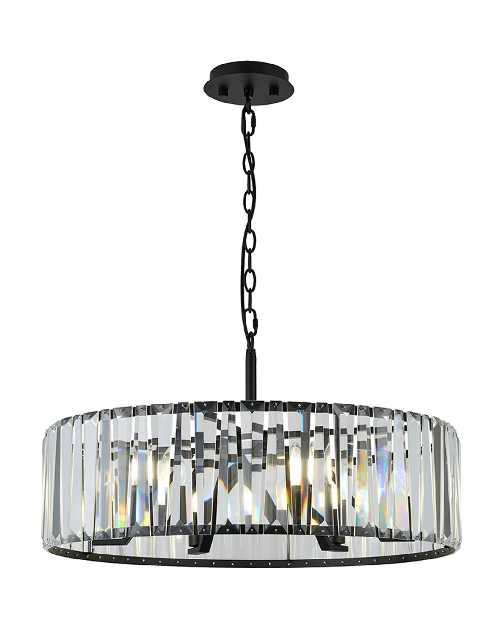 Tudor 4/6/8Lt Crystal Hoop Chandelier- Various Finishes - Image 6