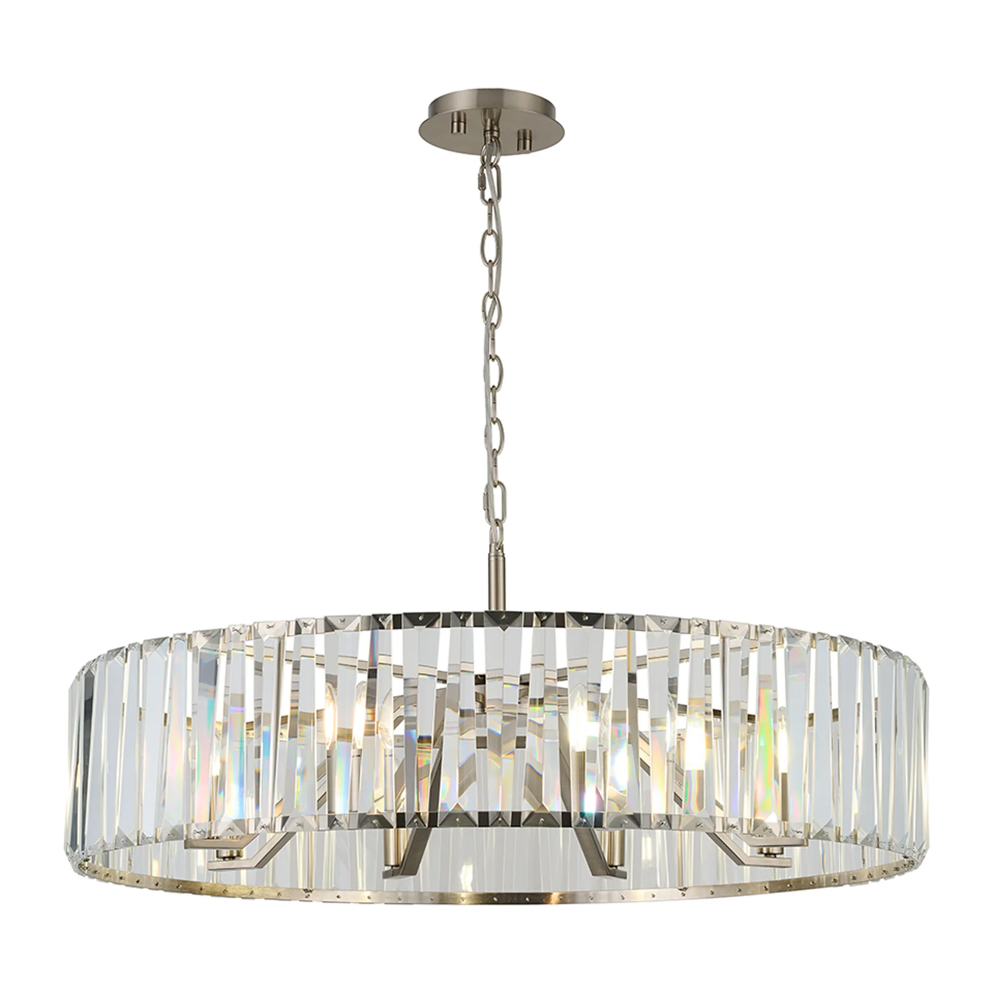 Tudor 4/6/8Lt Crystal Hoop Chandelier- Various Finishes - Image 7