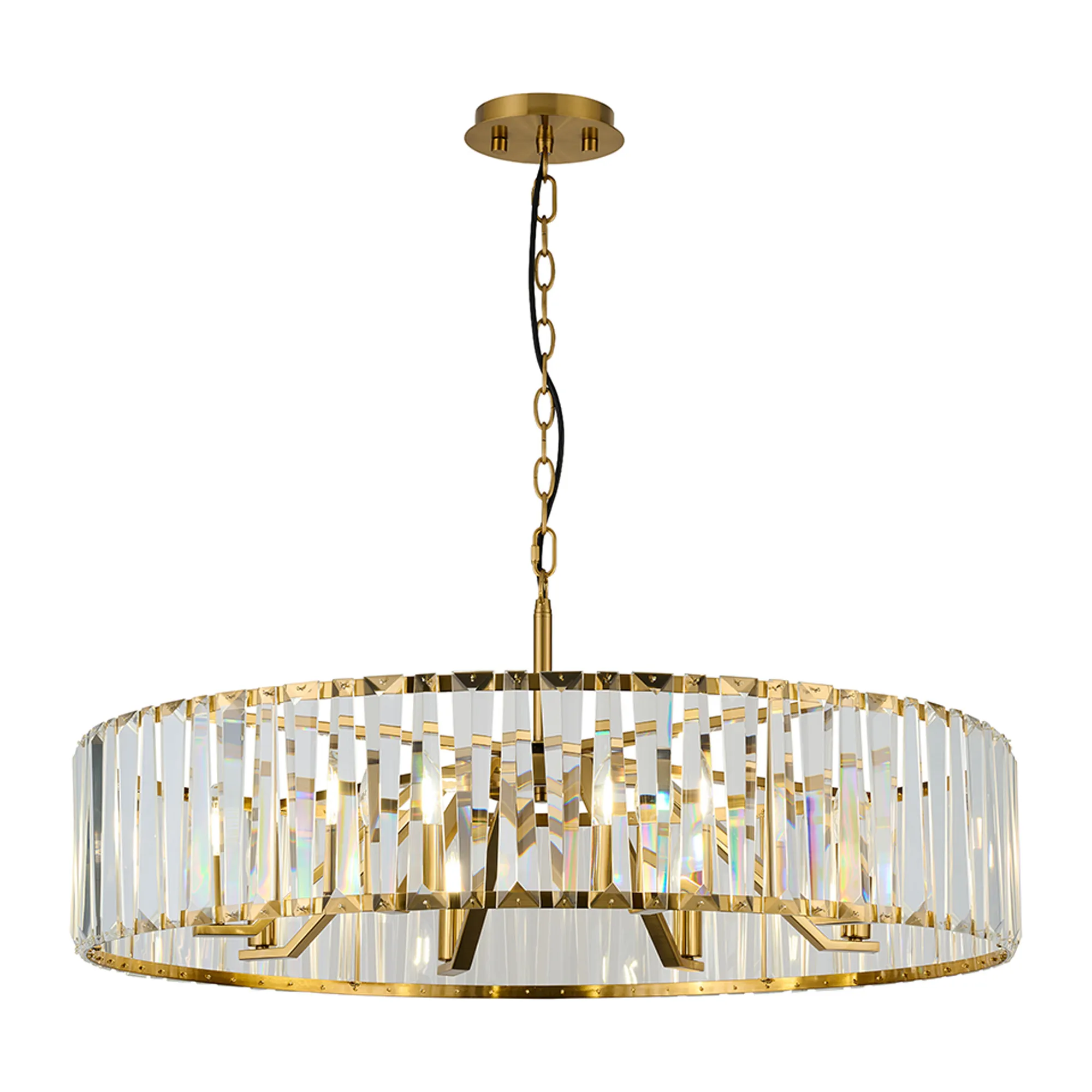 Tudor 4/6/8Lt Crystal Hoop Chandelier- Various Finishes - Image 8