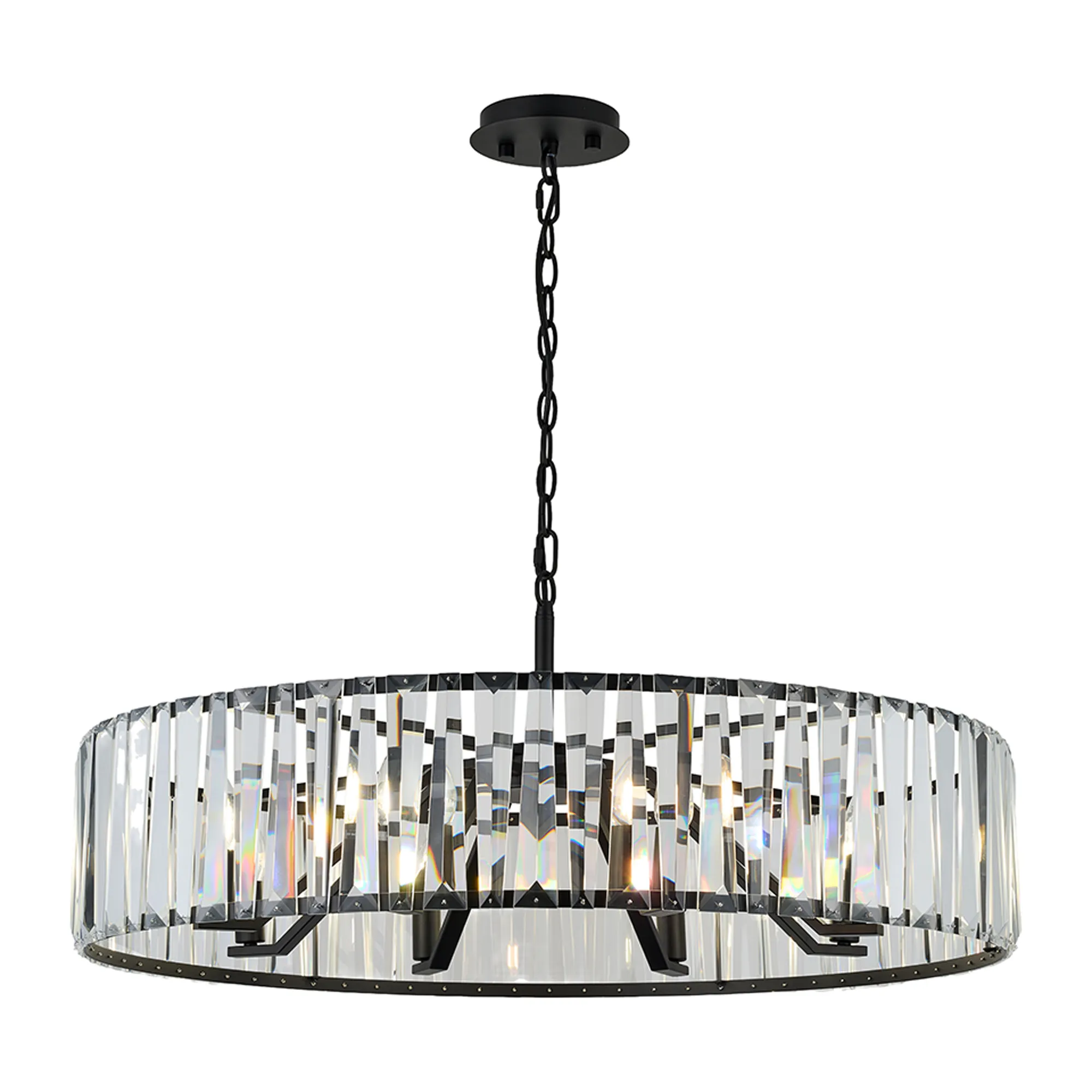 Tudor 4/6/8Lt Crystal Hoop Chandelier- Various Finishes - Image 9