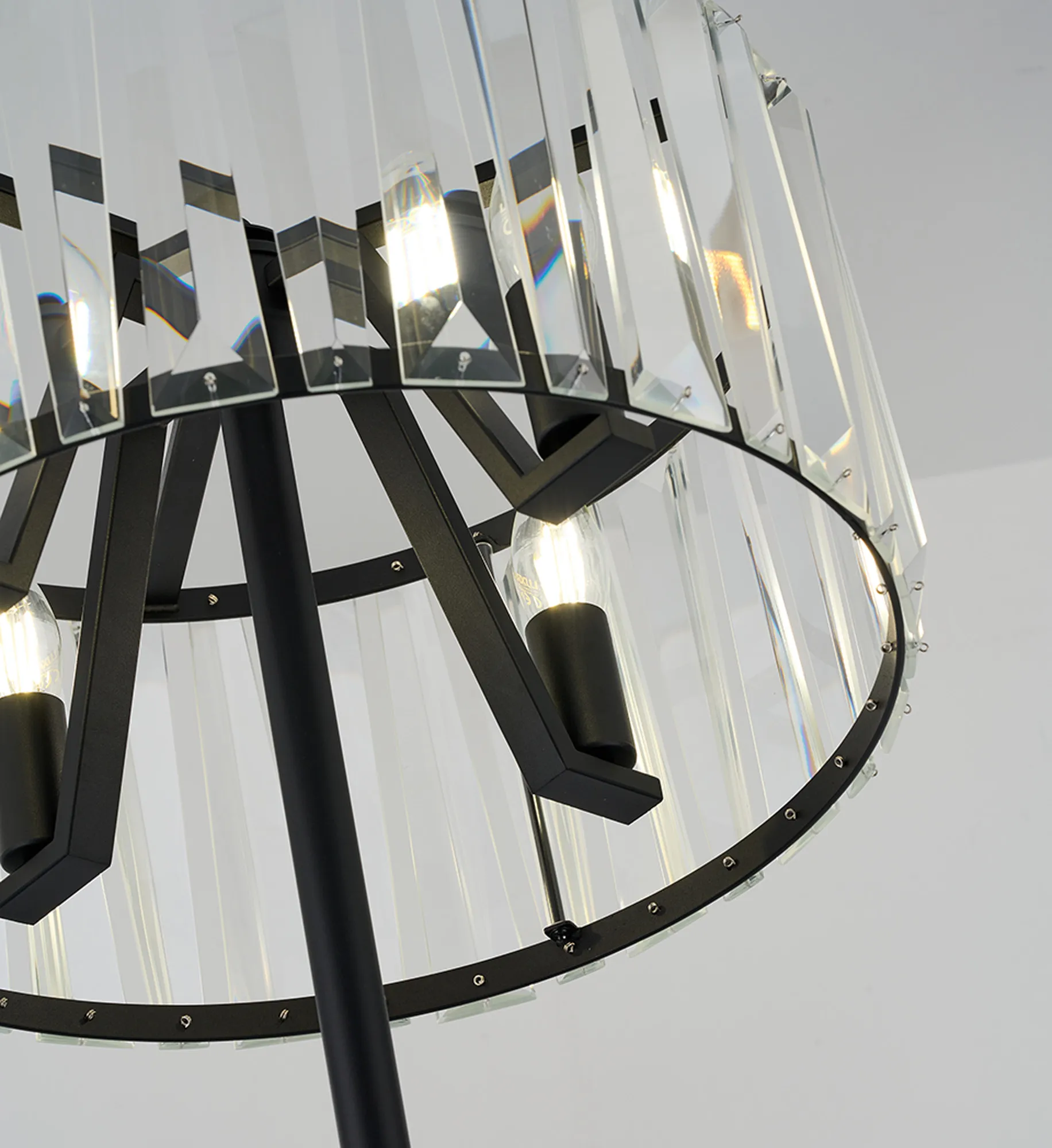 Tudor Crystal Floor Lamp- Black/ Brass/ Nickel Finishes - Image 10