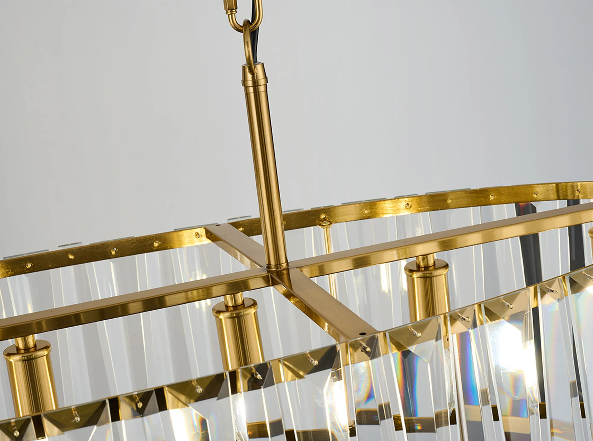 Tudor Crystal Linear Chandelier- Black/ Brass/ Nickel Finishes - Image 10