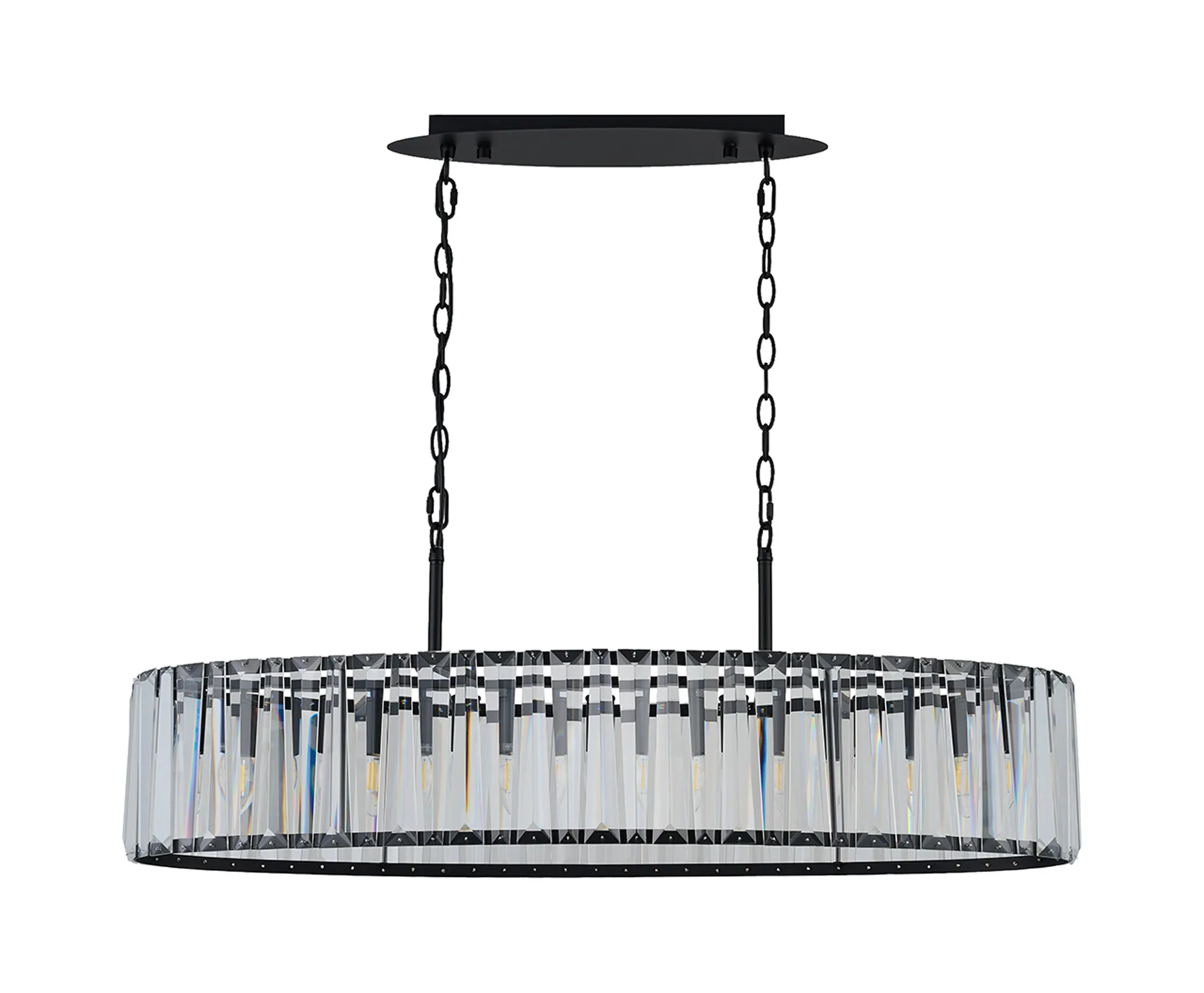 Tudor Crystal Linear Chandelier- Black/ Brass/ Nickel Finishes - Image 14